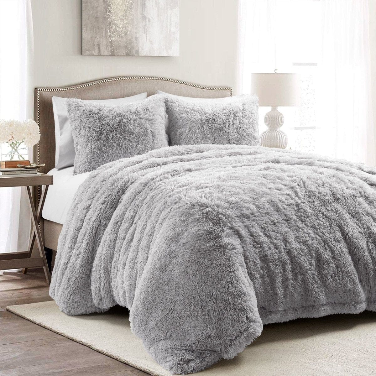 Emma Faux Fur Duvet Cover 3 Piece Set - Image 2