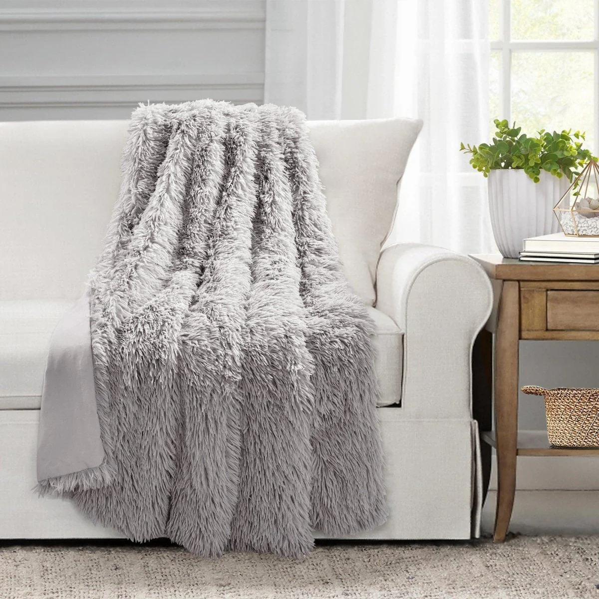 Emma Faux Fur Throw - Image 2