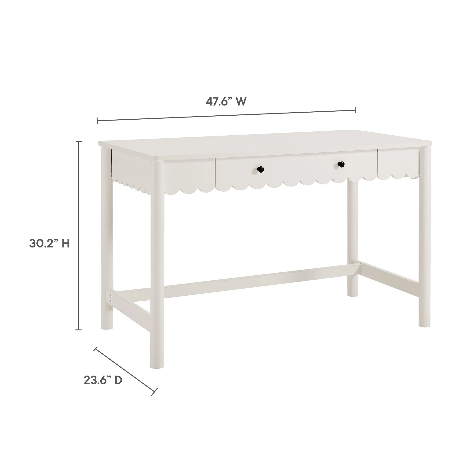 Emmeline 1-Drawer Scallop Writing Desk by Modway - Image 18