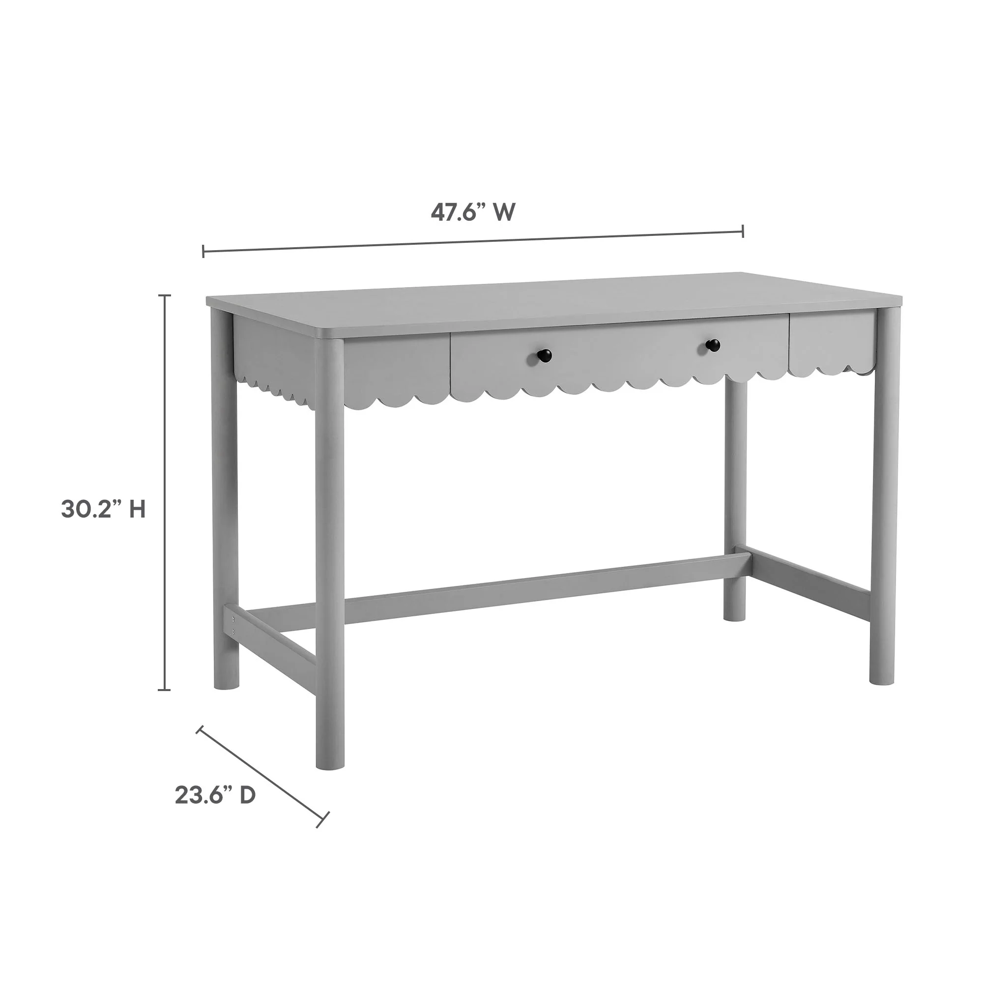 Emmeline 1-Drawer Scallop Writing Desk by Modway - Image 19