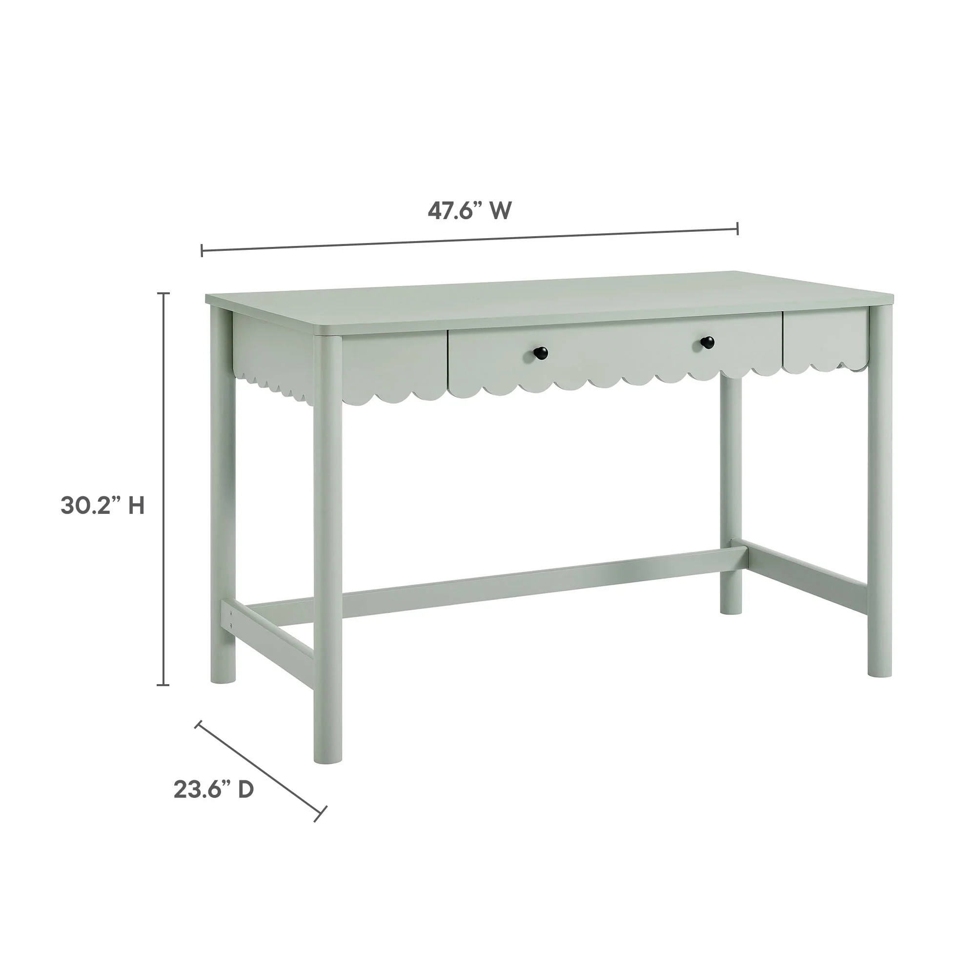 Emmeline 1-Drawer Scallop Writing Desk by Modway - Image 3