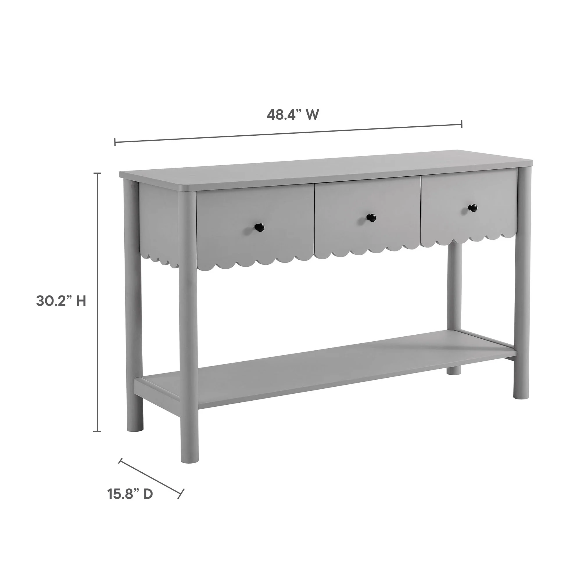 Emmeline 3-Drawer Scalloped Console Table by Modway - Image 16