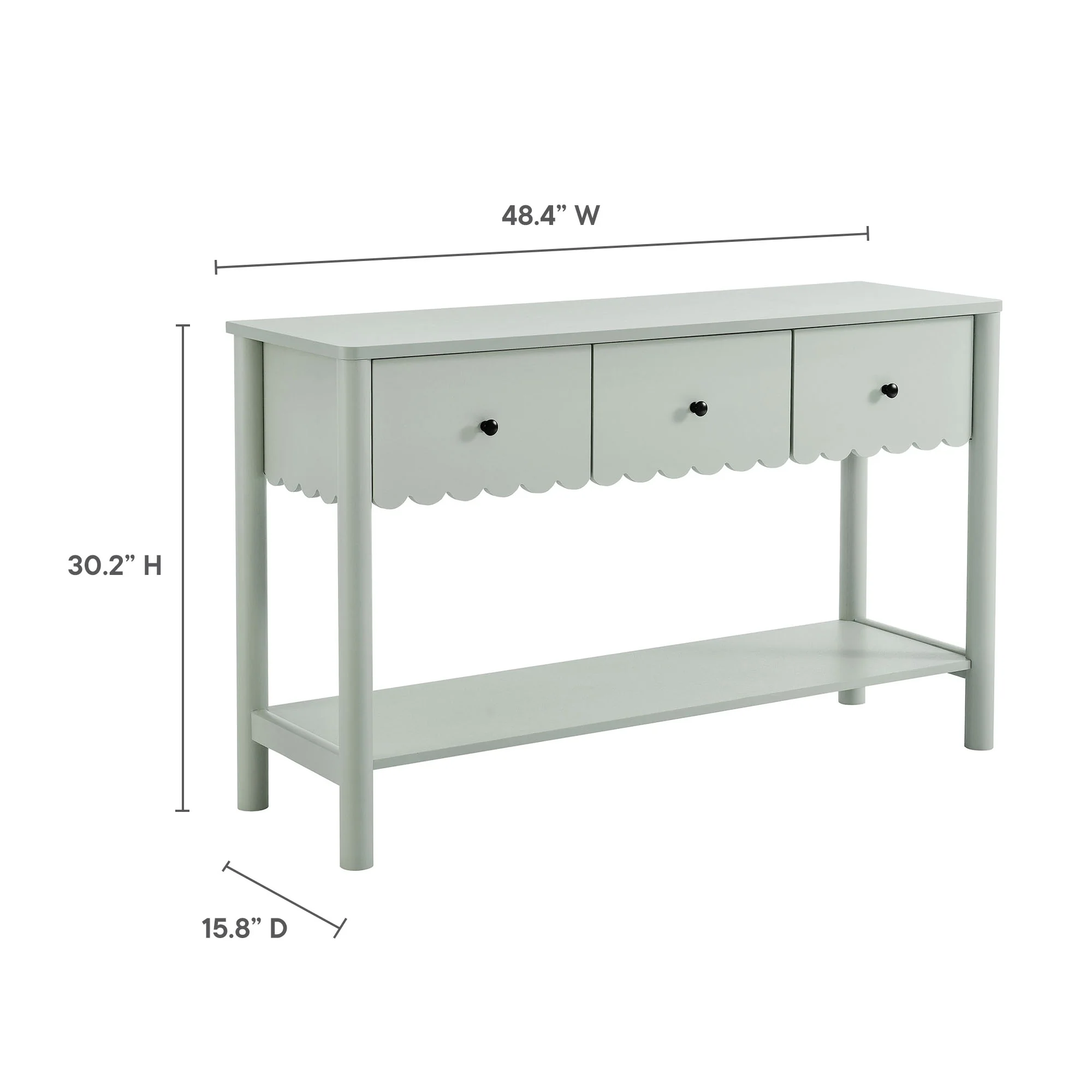 Emmeline 3-Drawer Scalloped Console Table by Modway - Image 19