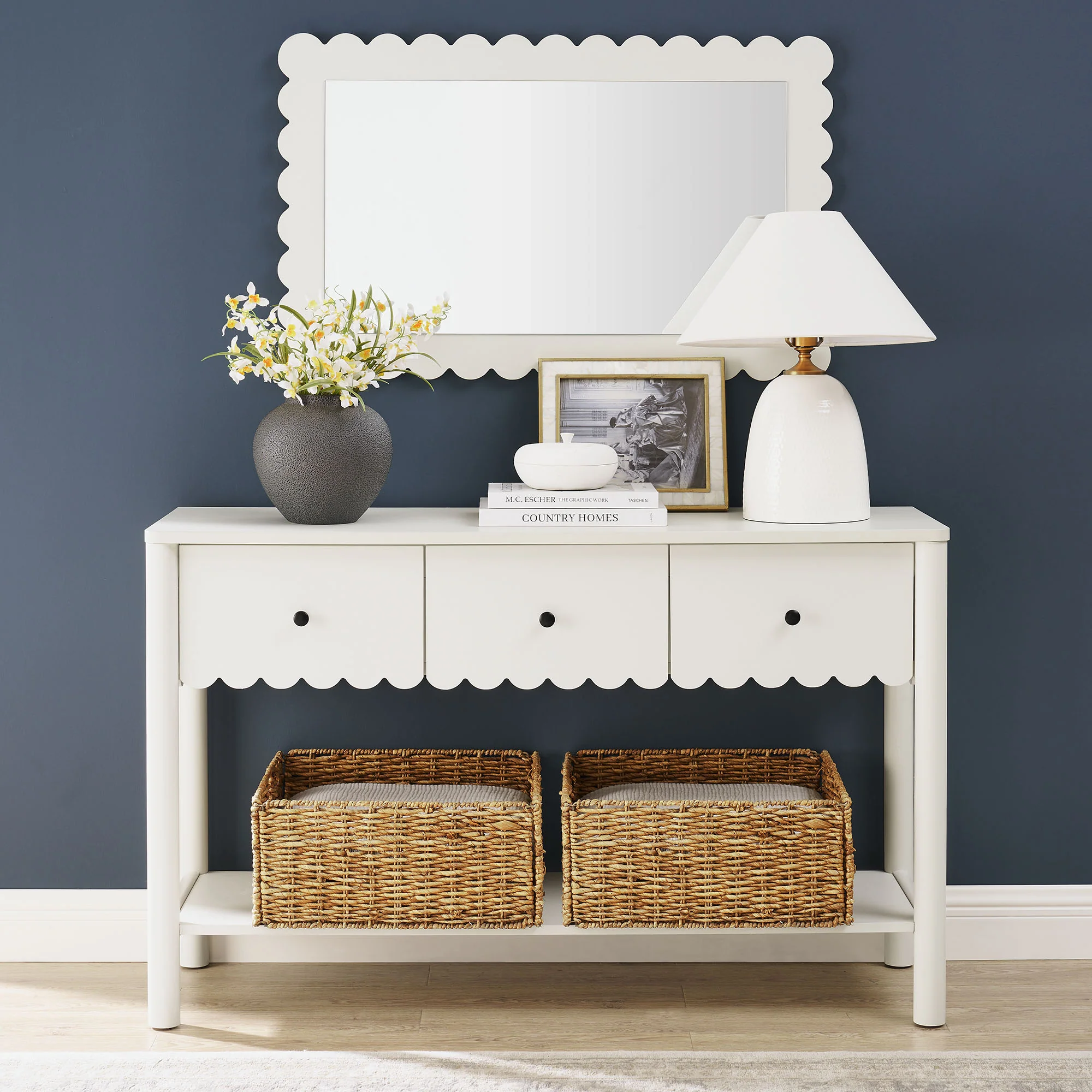 Emmeline 3-Drawer Scalloped Console Table by Modway - Image 7