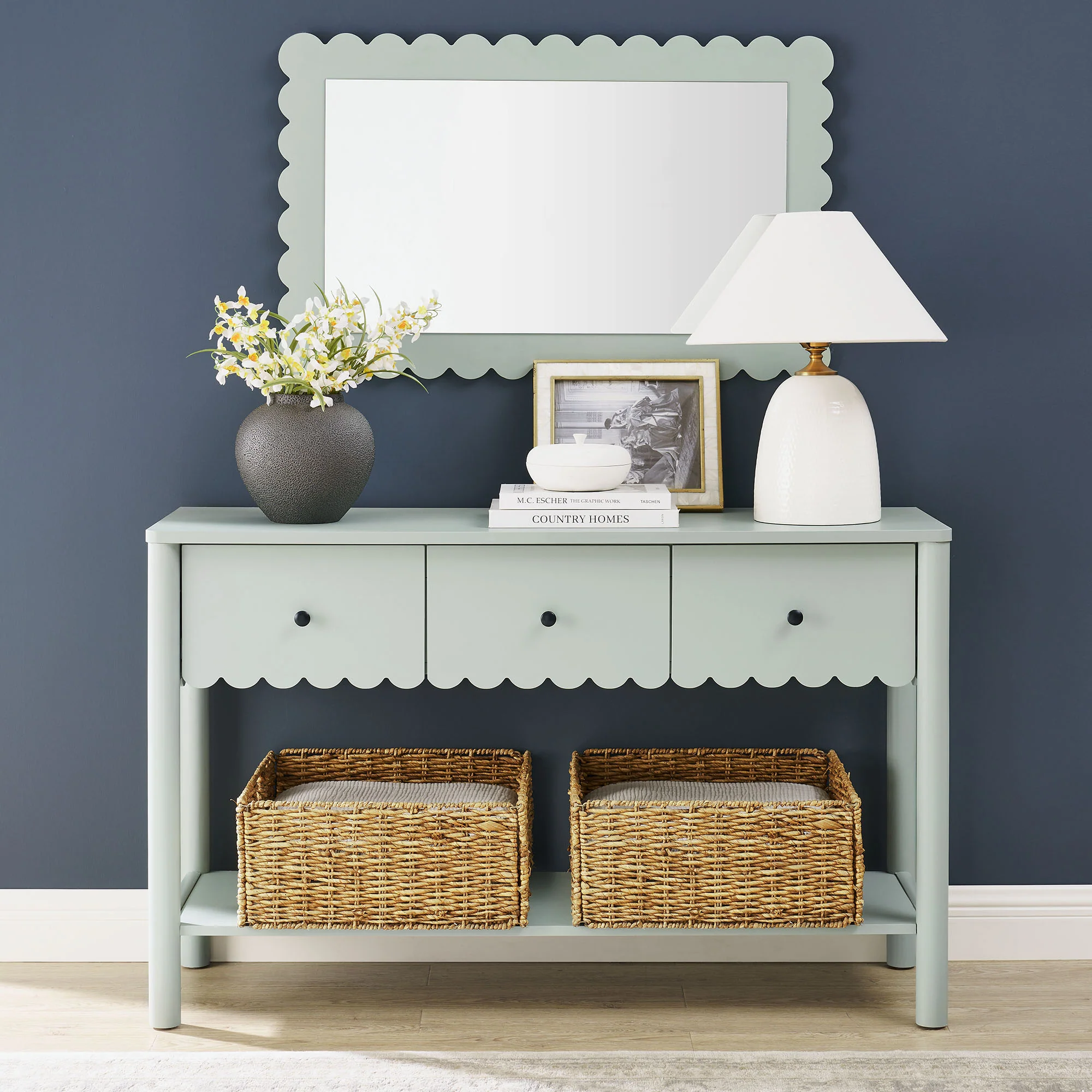 Emmeline 3-Drawer Scalloped Console Table by Modway - Image 9