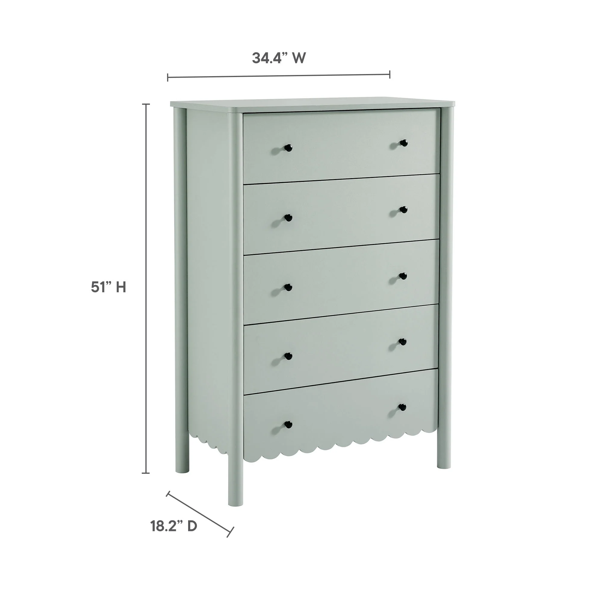 Emmeline Scalloped 5-Drawer Chest by Modway - Image 17