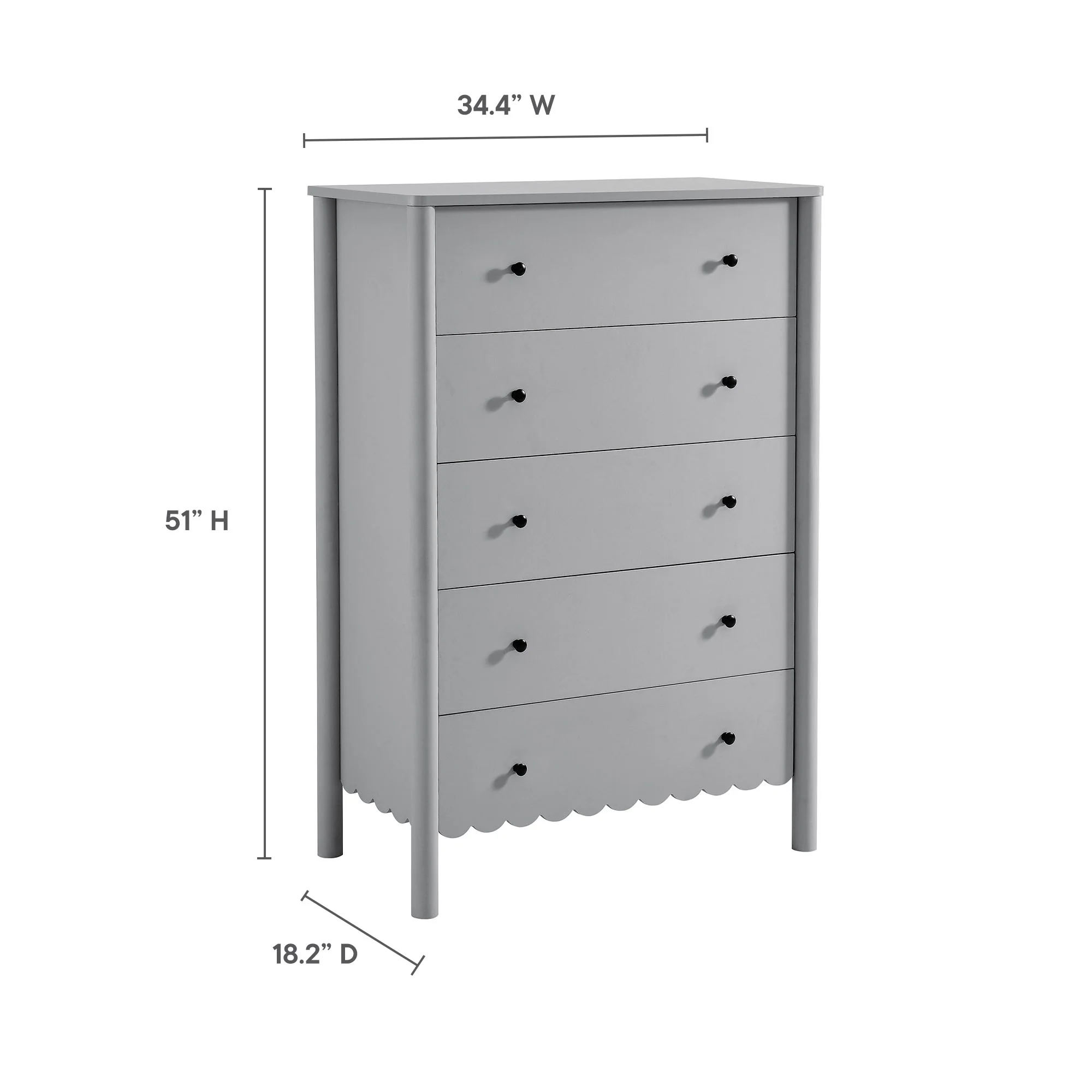 Emmeline Scalloped 5-Drawer Chest by Modway - Image 18