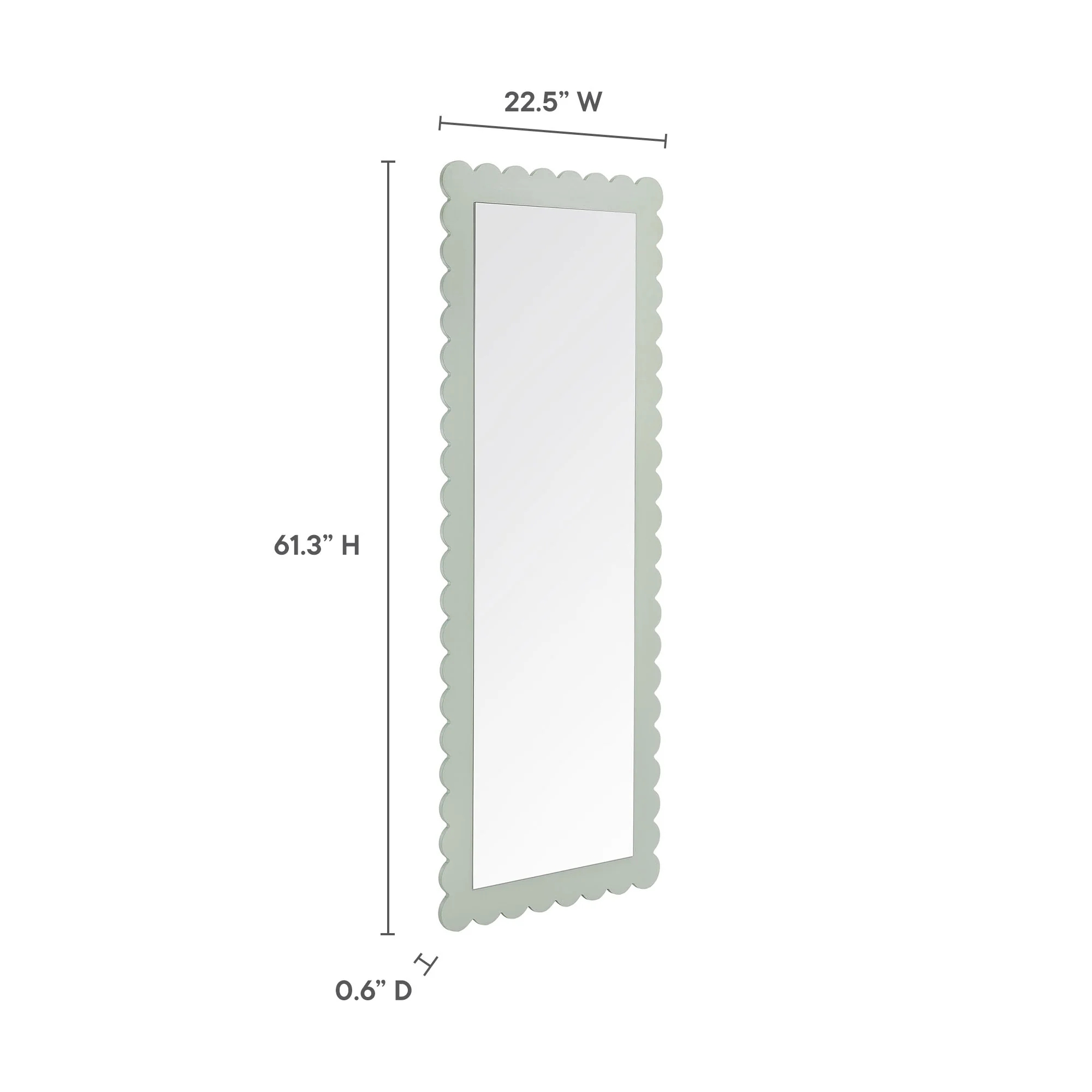 Emmeline Scalloped Rectangle Floor Mirror by Modway - Image 17