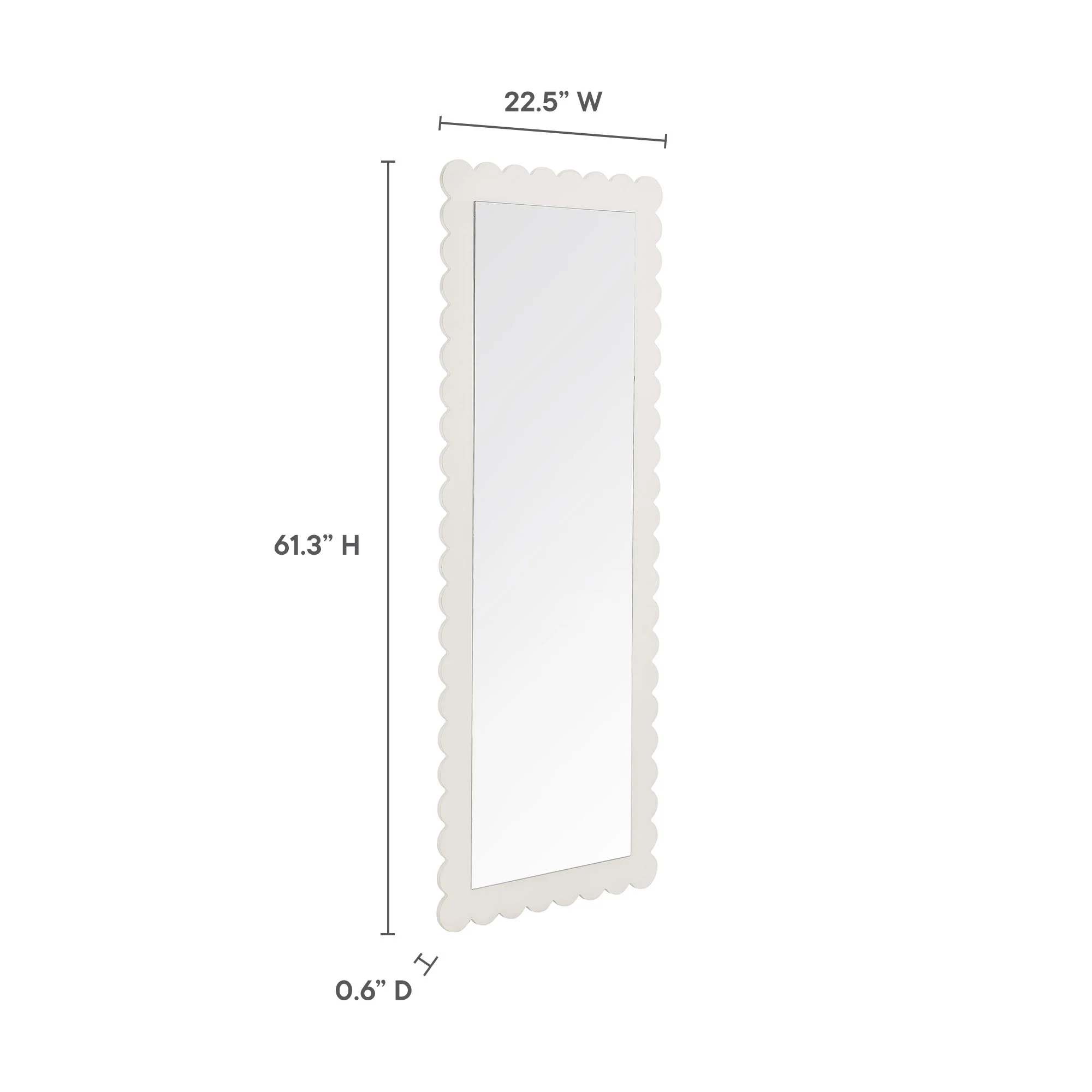 Emmeline Scalloped Rectangle Floor Mirror by Modway - Image 18