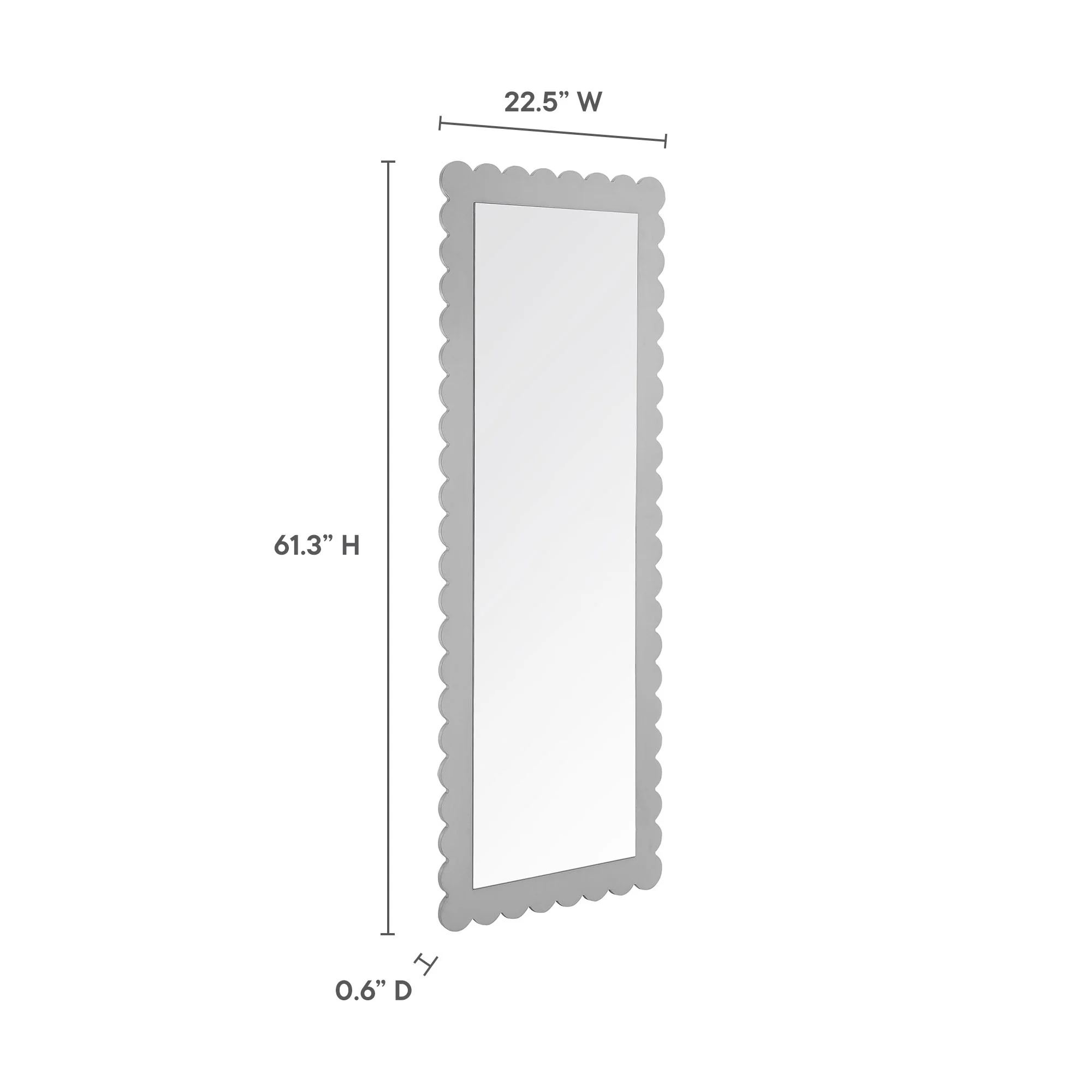 Emmeline Scalloped Rectangle Floor Mirror by Modway - Image 3