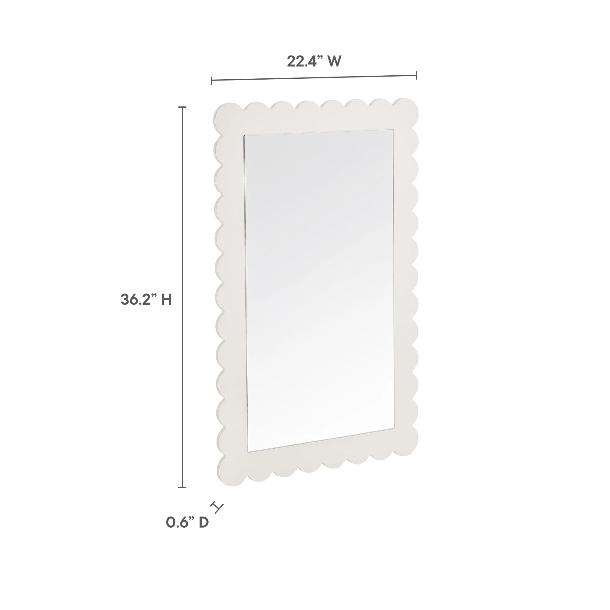 Emmeline Scalloped Rectangle Wall Mirror by Modway - Image 17