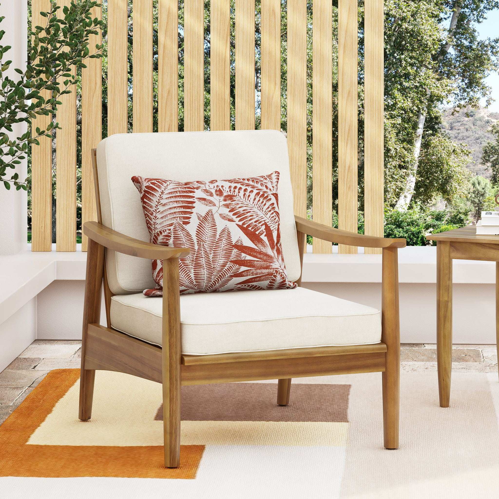 Emmry - Outdoor Acacia Wood Club Chair - Image 3