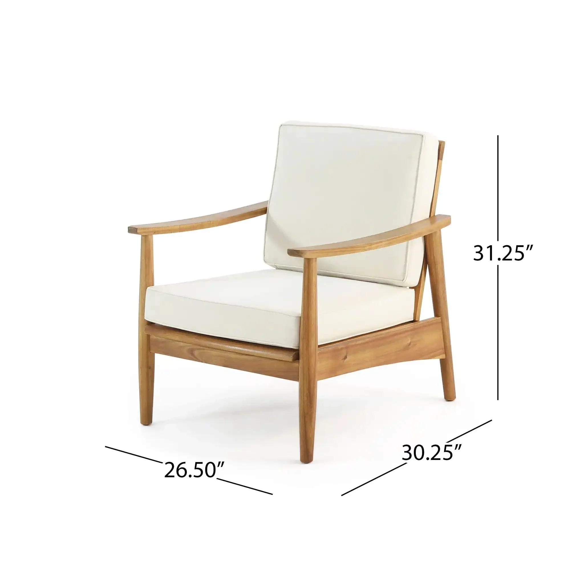 Emmry - Outdoor Acacia Wood Club Chair - Image 4