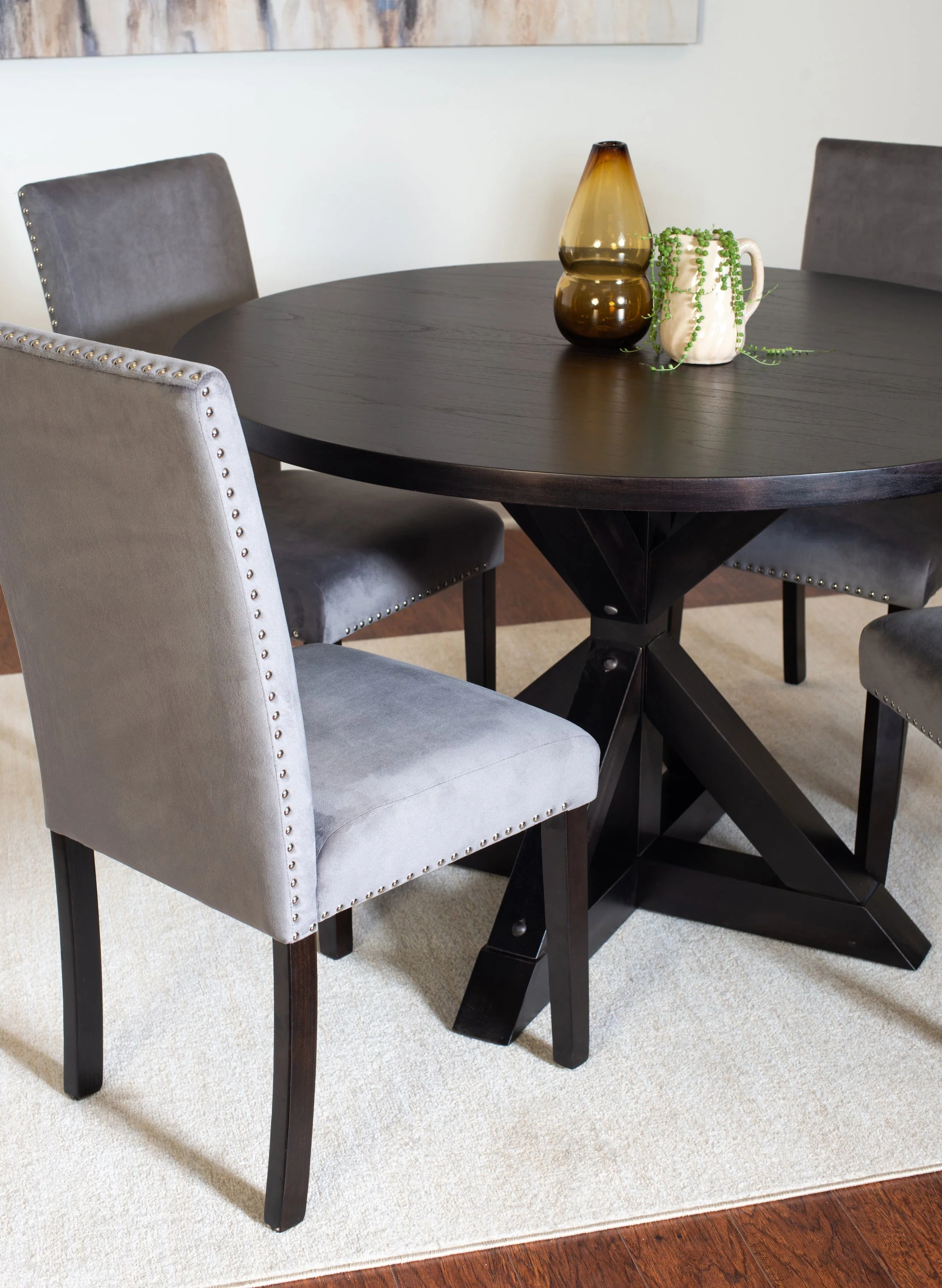 Enbridge 5-piece Dining Set Cross-Buck Dining Table with 4 Stylish Chairs - Image 3