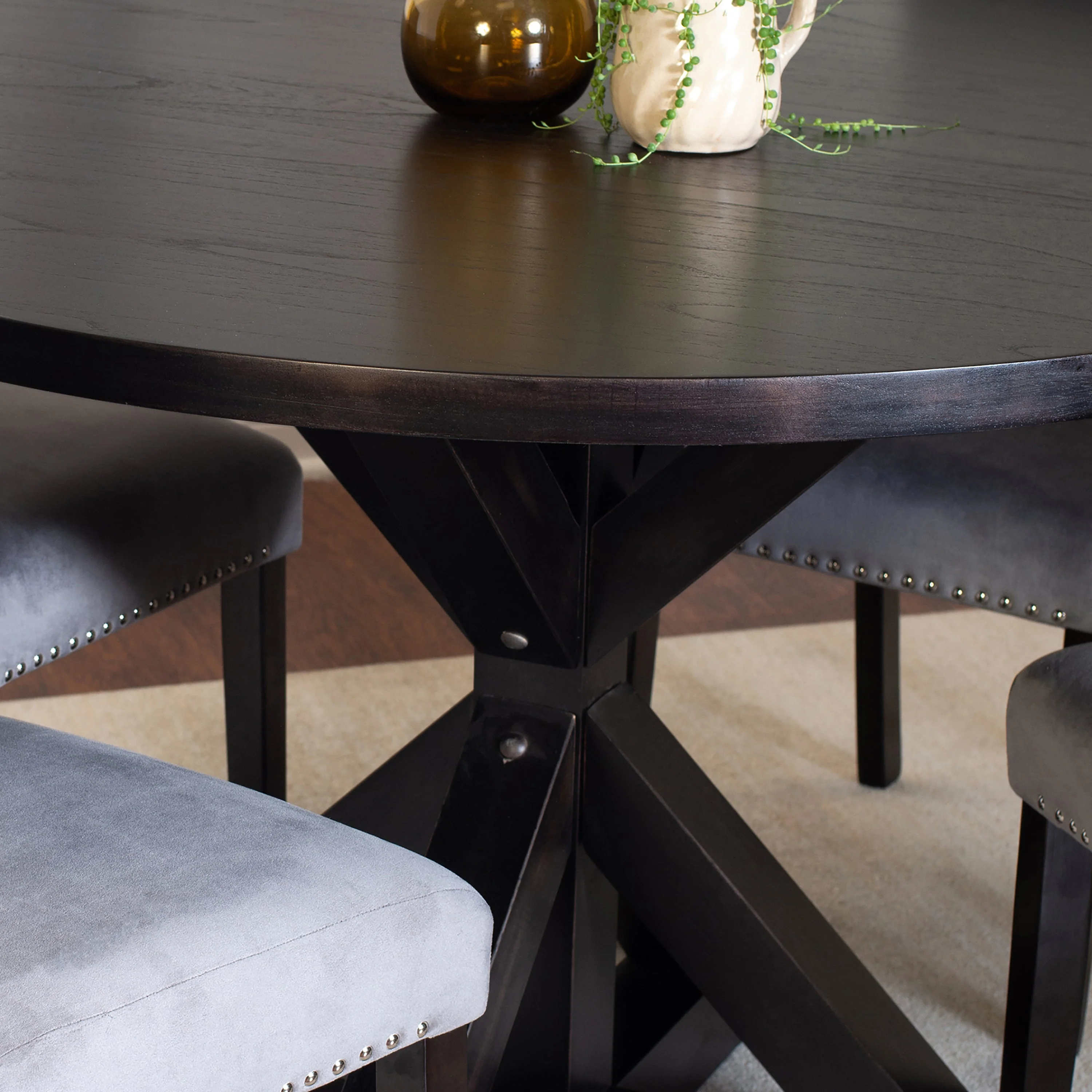Enbridge 5-piece Dining Set Cross-Buck Dining Table with 4 Stylish Chairs - Image 4