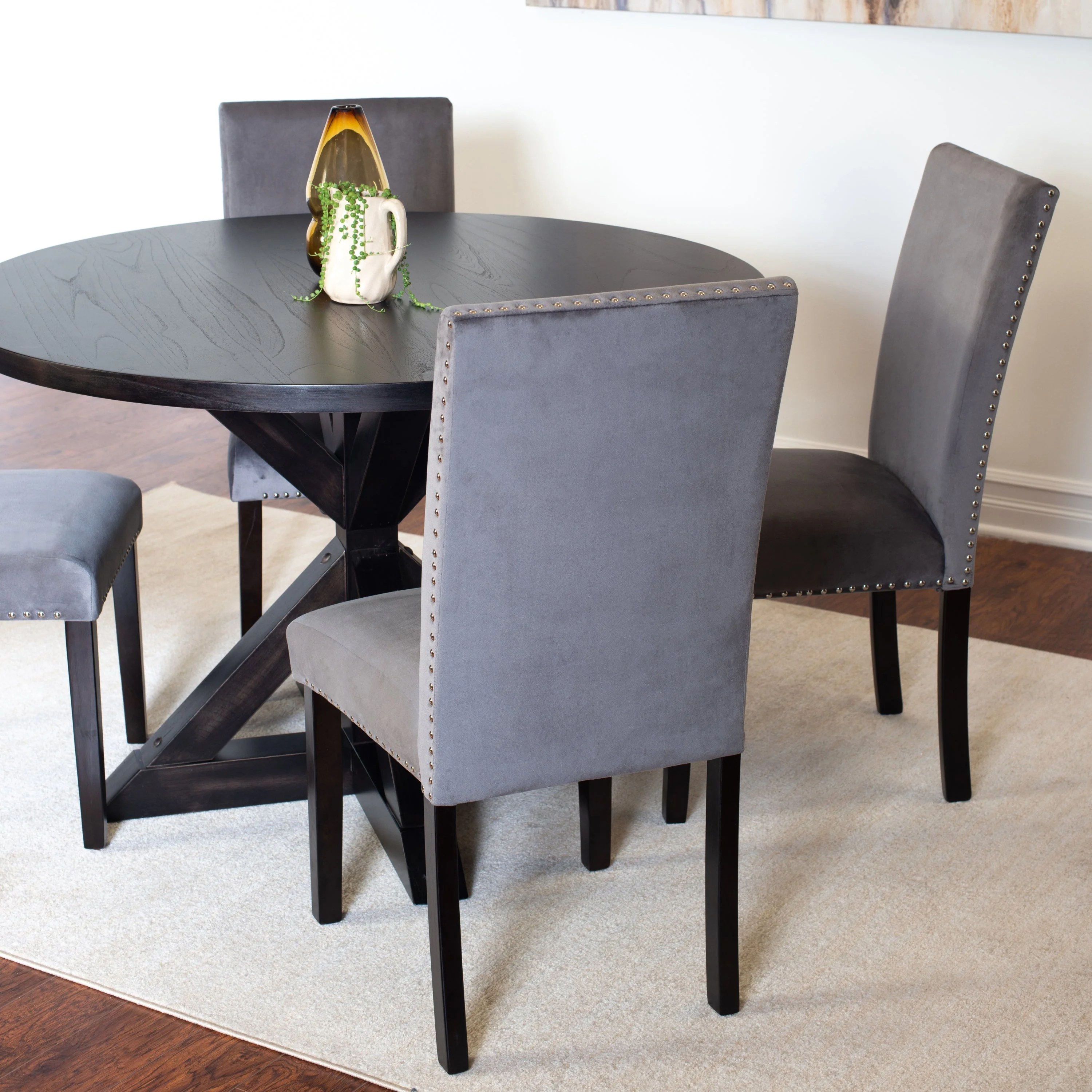 Enbridge 5-piece Dining Set Cross-Buck Dining Table with 4 Stylish Chairs - Image 5