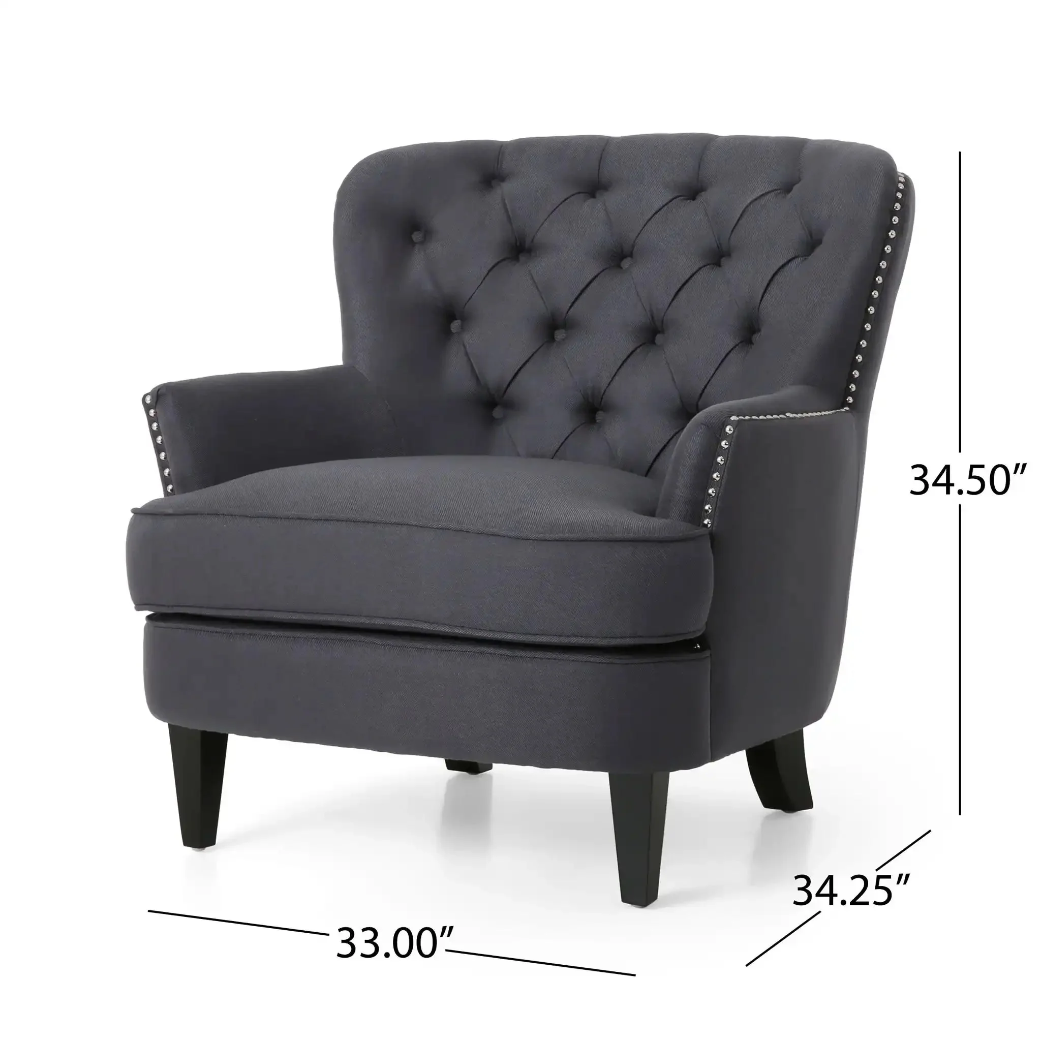 Enchante - Living Room Set With Tufted Back Club Chair And Ottoman - Image 4