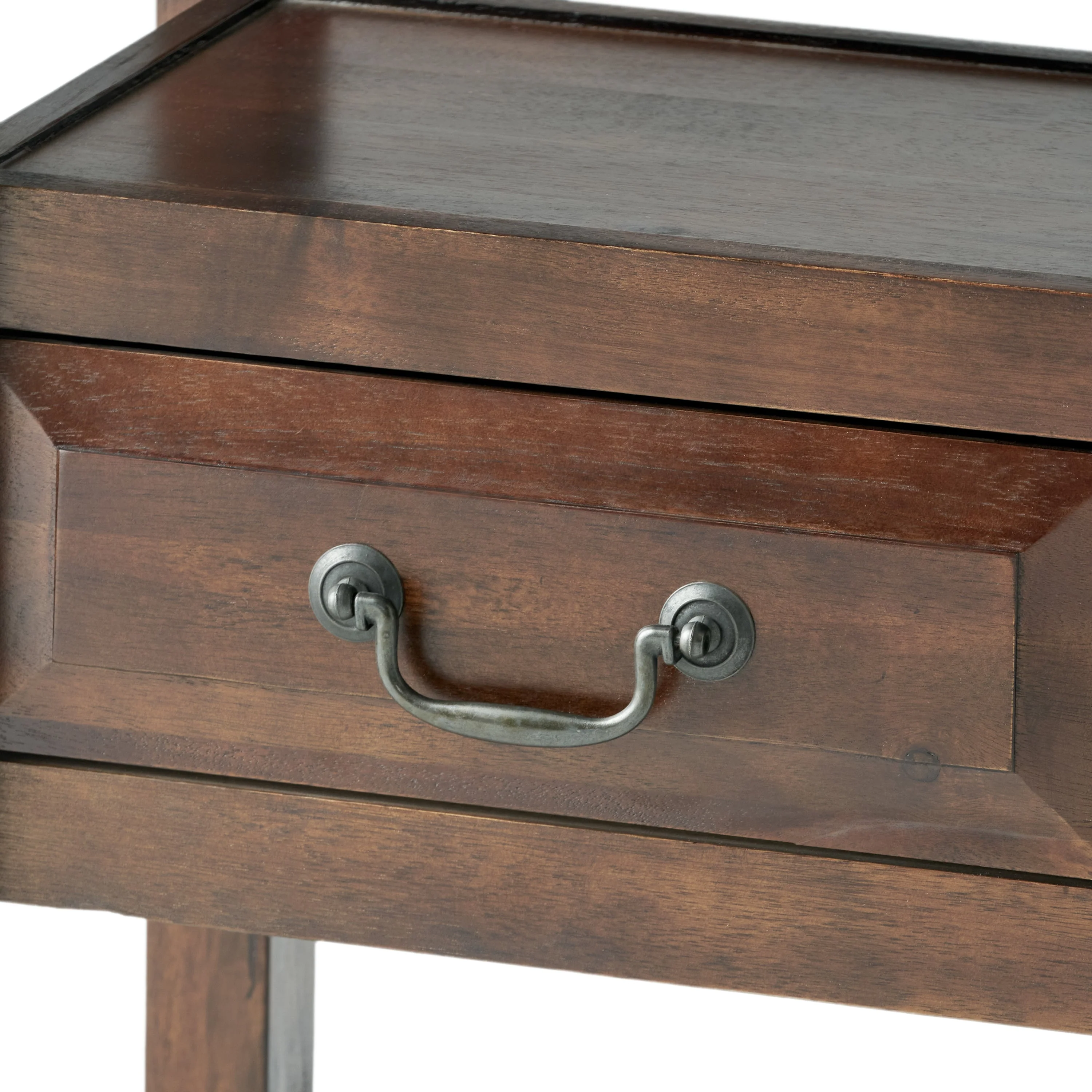 End Table in Brown Acacia Wood with Drawers - Image 10