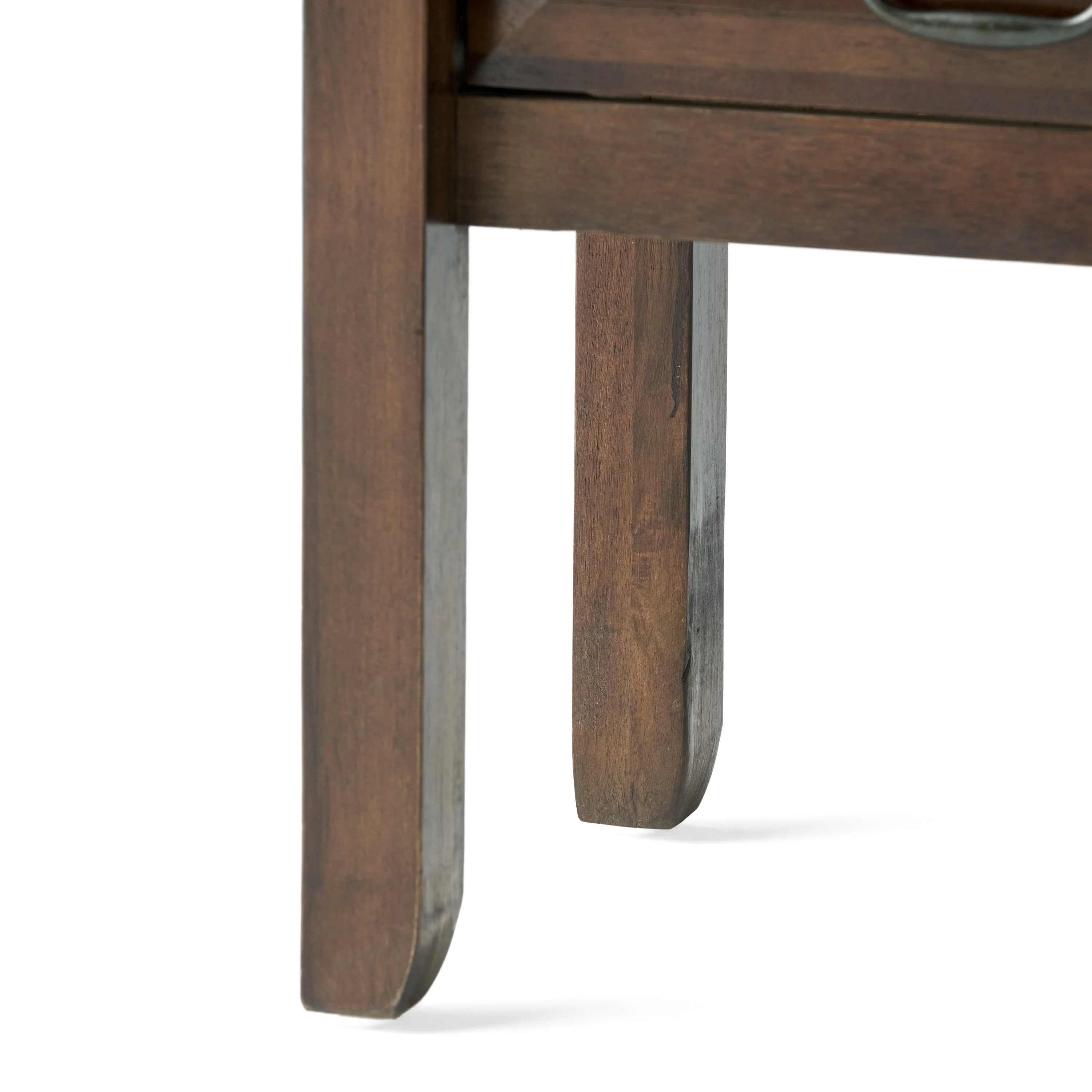 End Table in Brown Acacia Wood with Drawers - Image 13