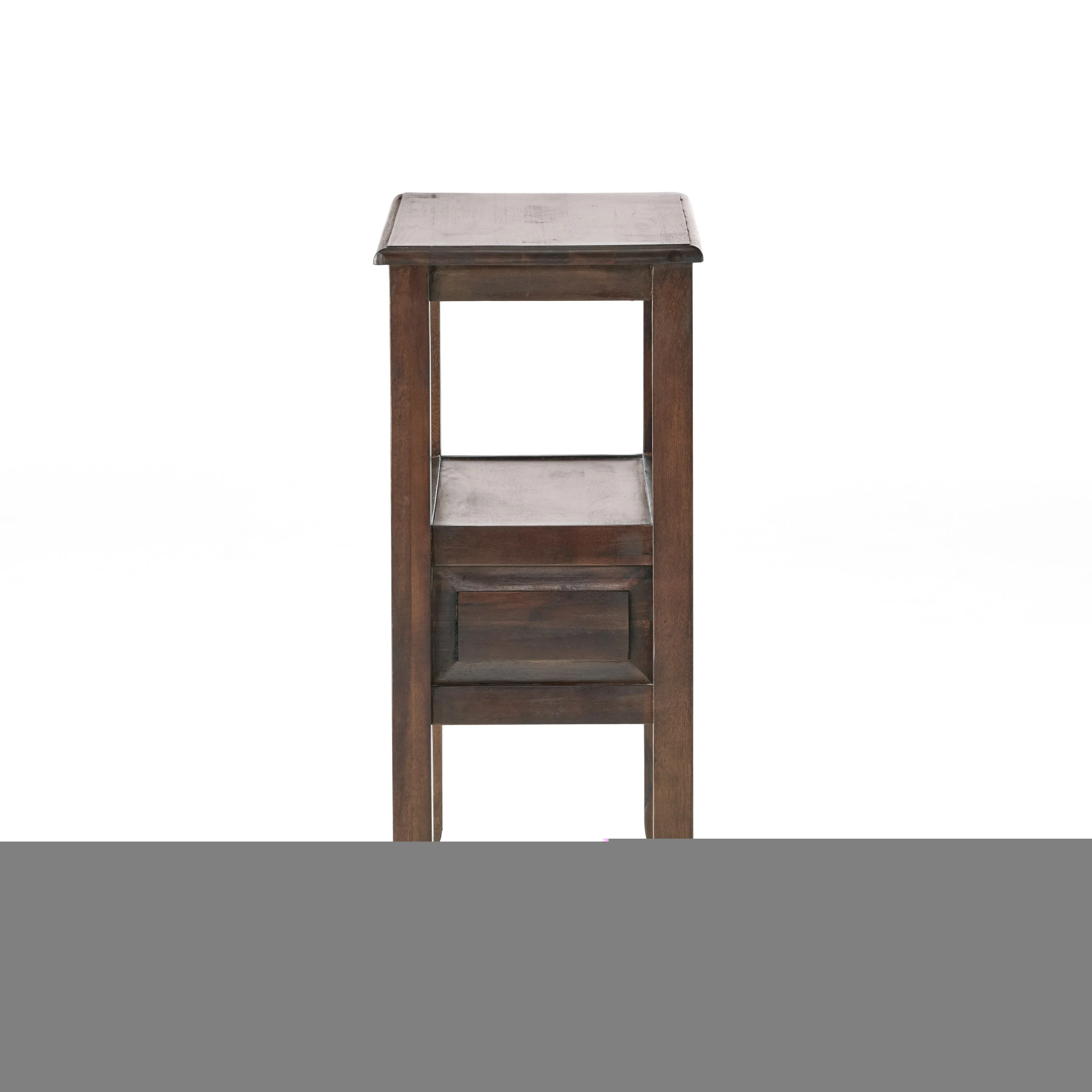 End Table in Brown Acacia Wood with Drawers - Image 6