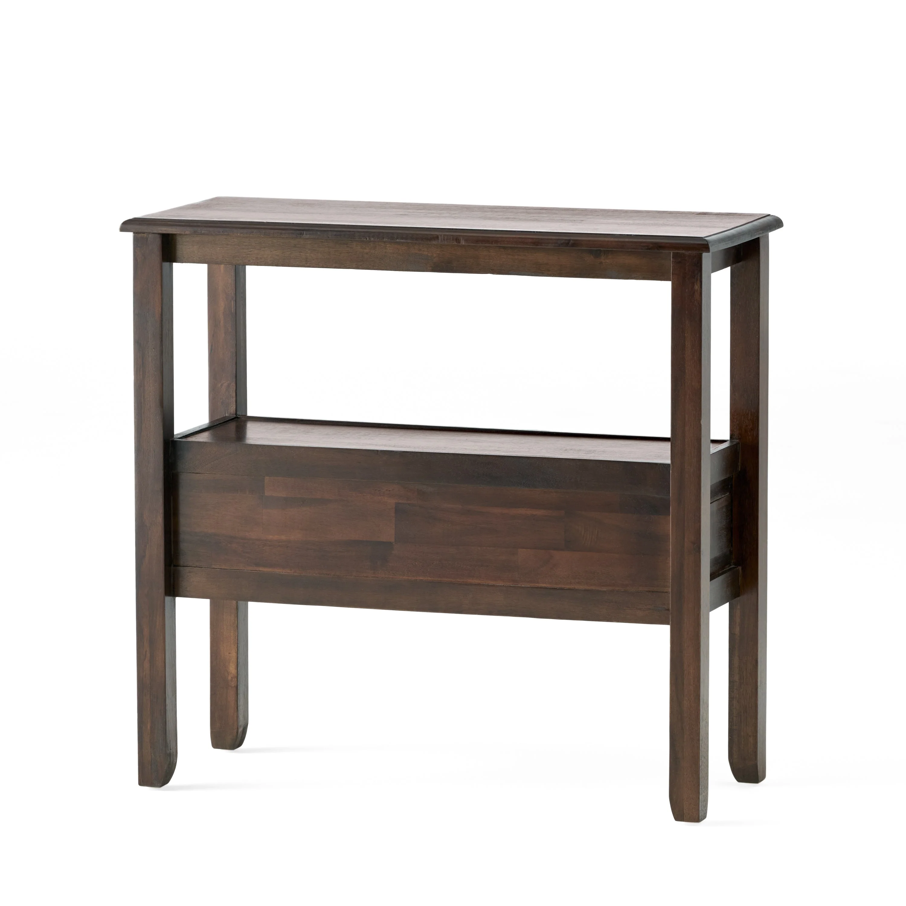 End Table in Brown Acacia Wood with Drawers - Image 7