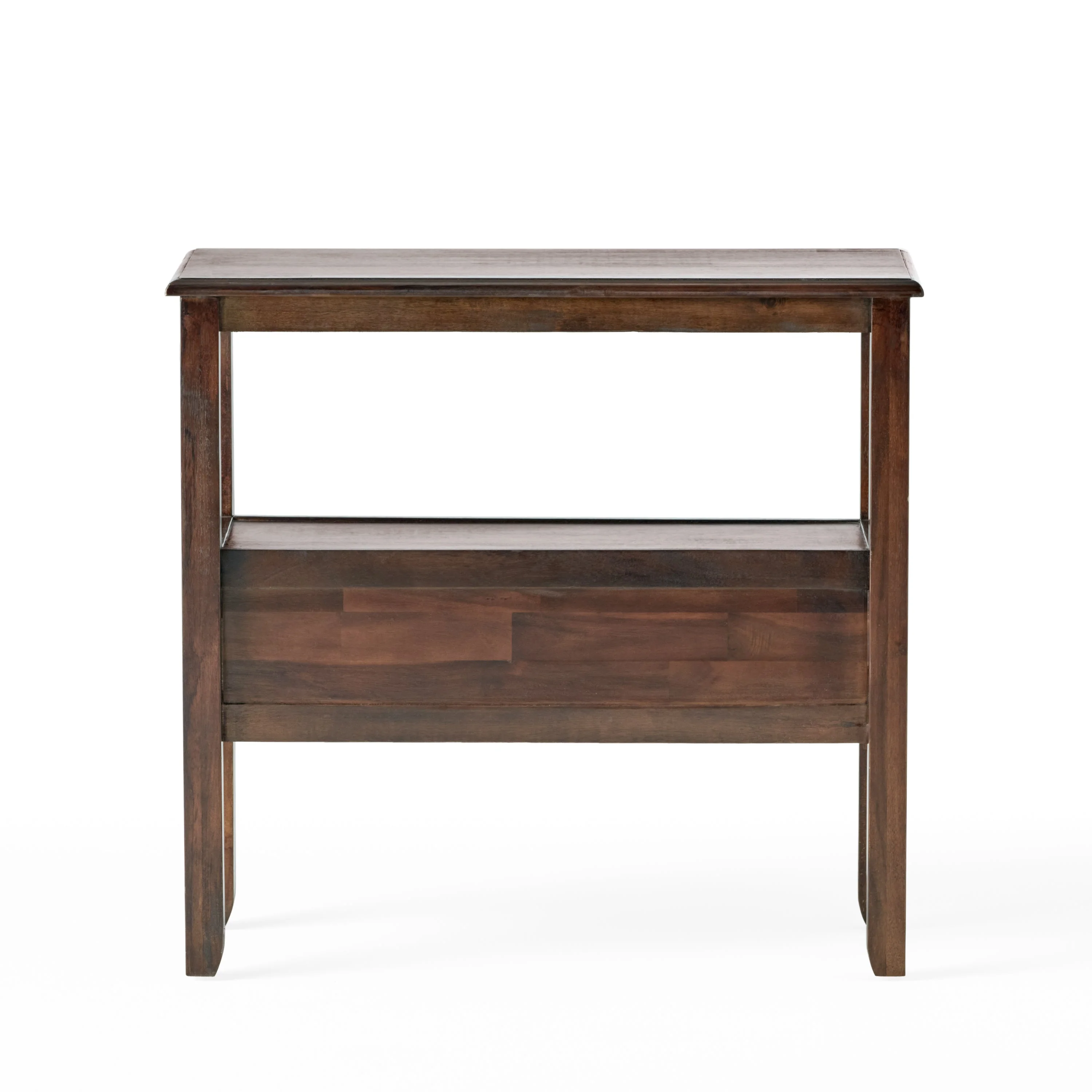 End Table in Brown Acacia Wood with Drawers - Image 8