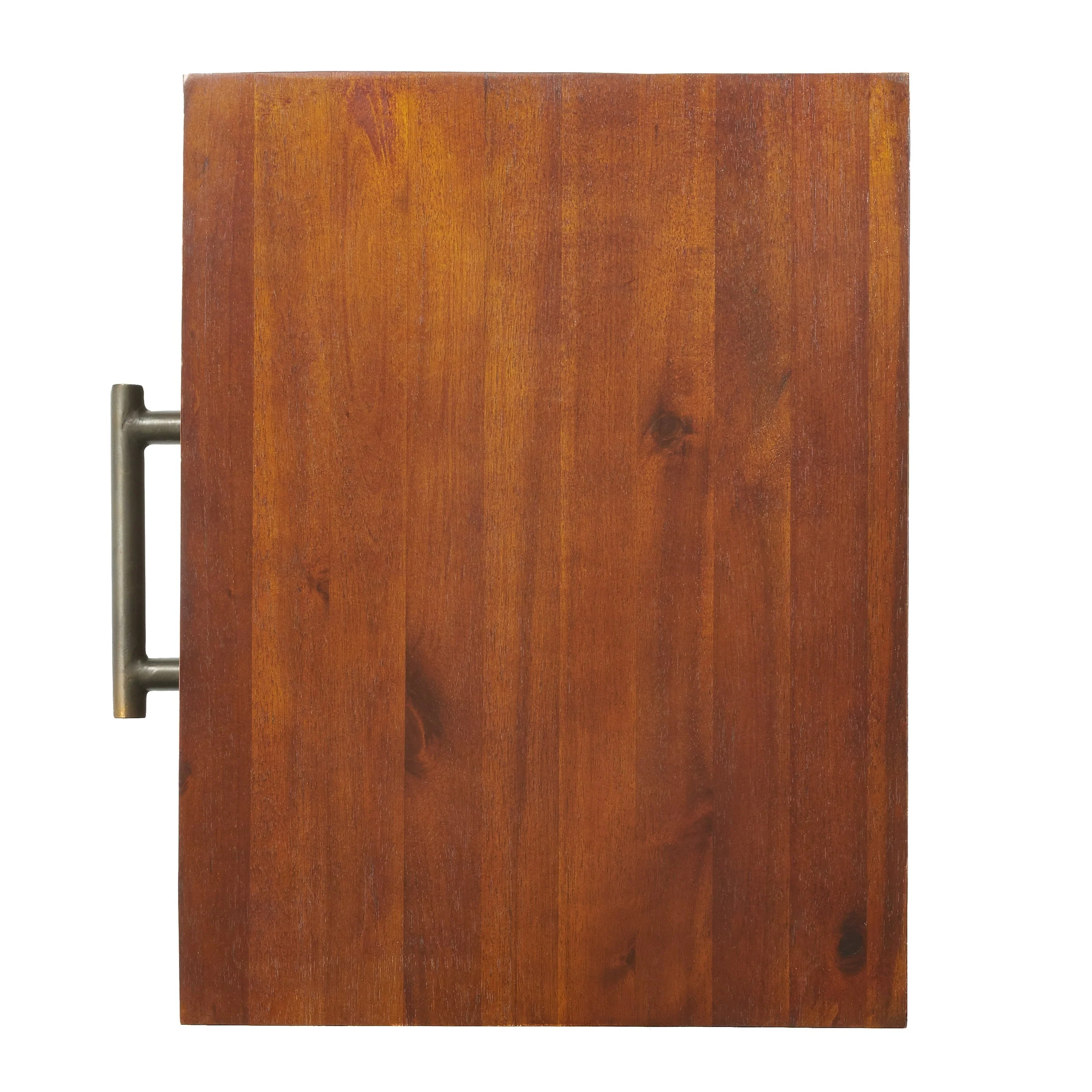 End Table in Brown Acacia Wood with Storage Drawer and Shelf - Image 12