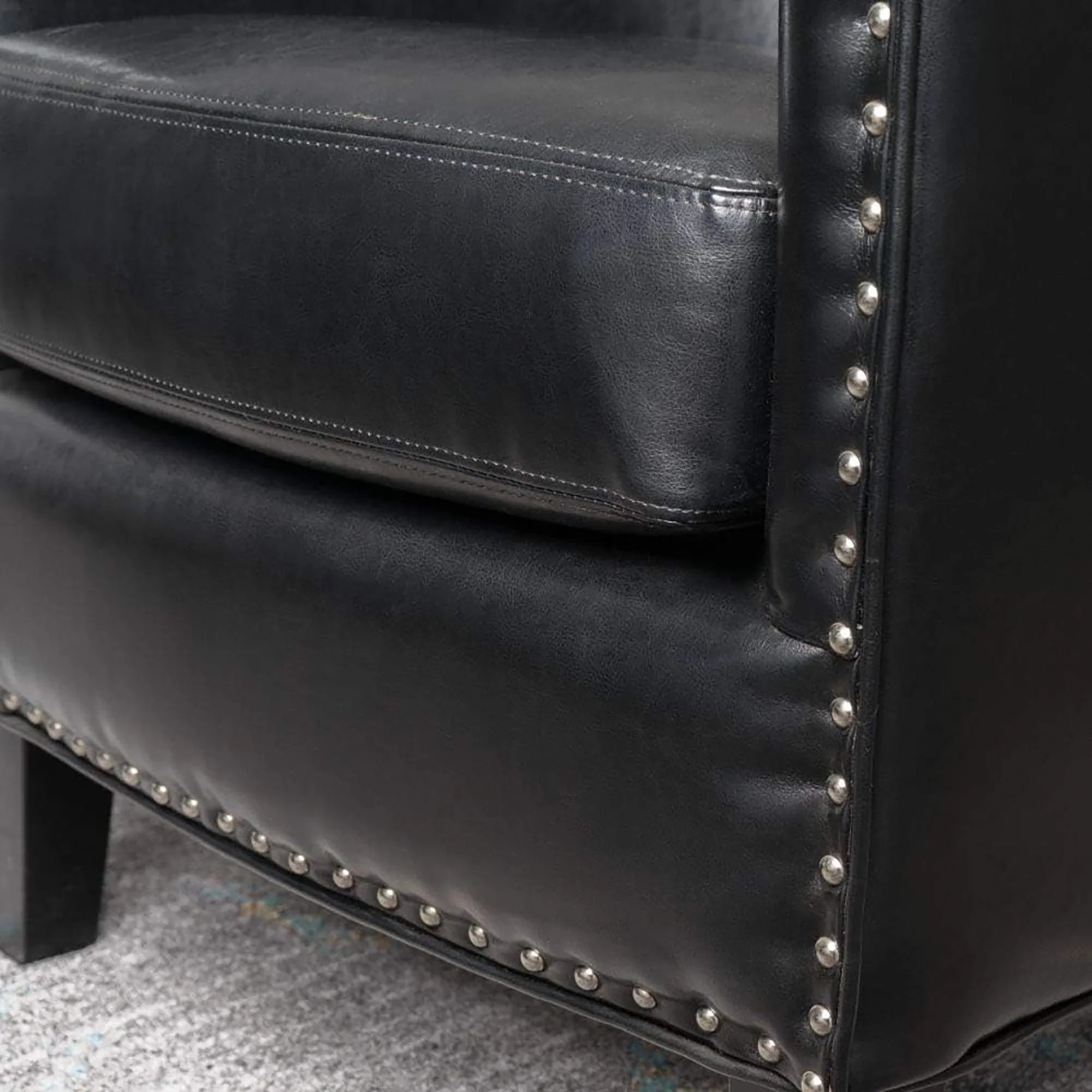 Enigmatica Upholstered Club Chair with Nailhead Trim - Image 3