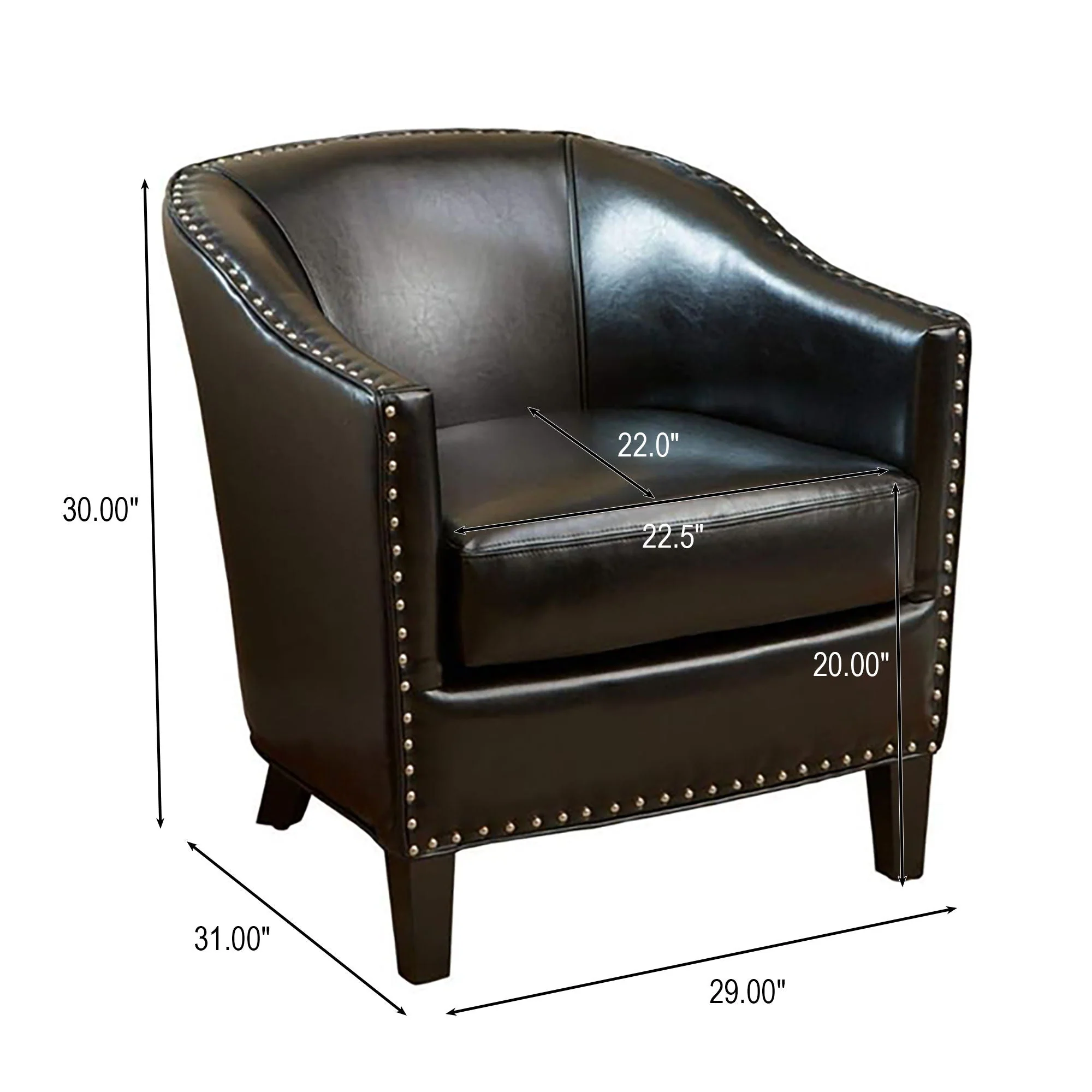 Enigmatica Upholstered Club Chair with Nailhead Trim - Image 8