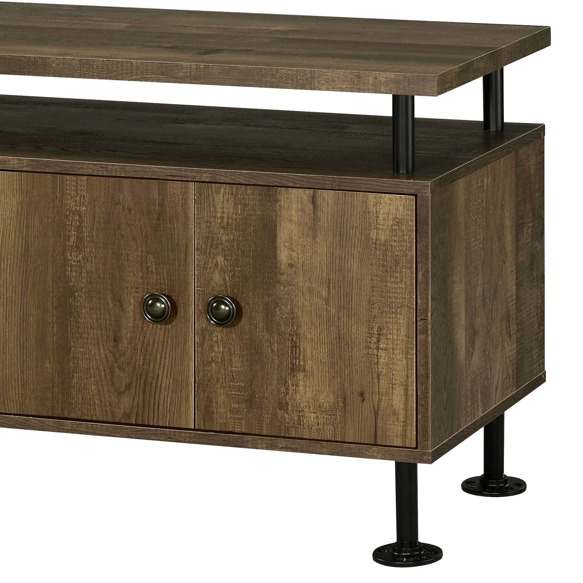 Ensata II - TV Stand - Rustic Oak / Black - Image 3