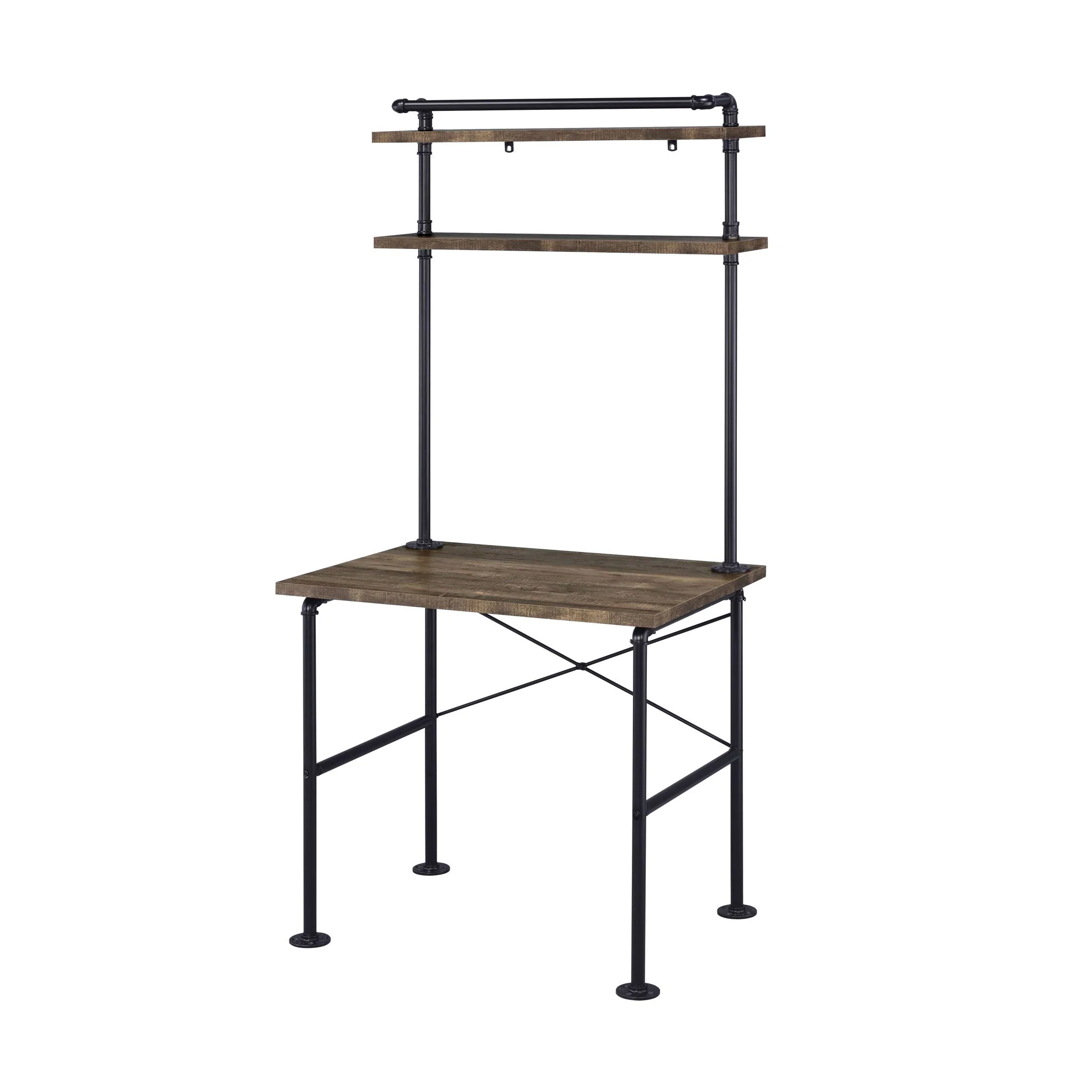 Ensata - Rustic Writing Desk - Black / Oak - Image 3