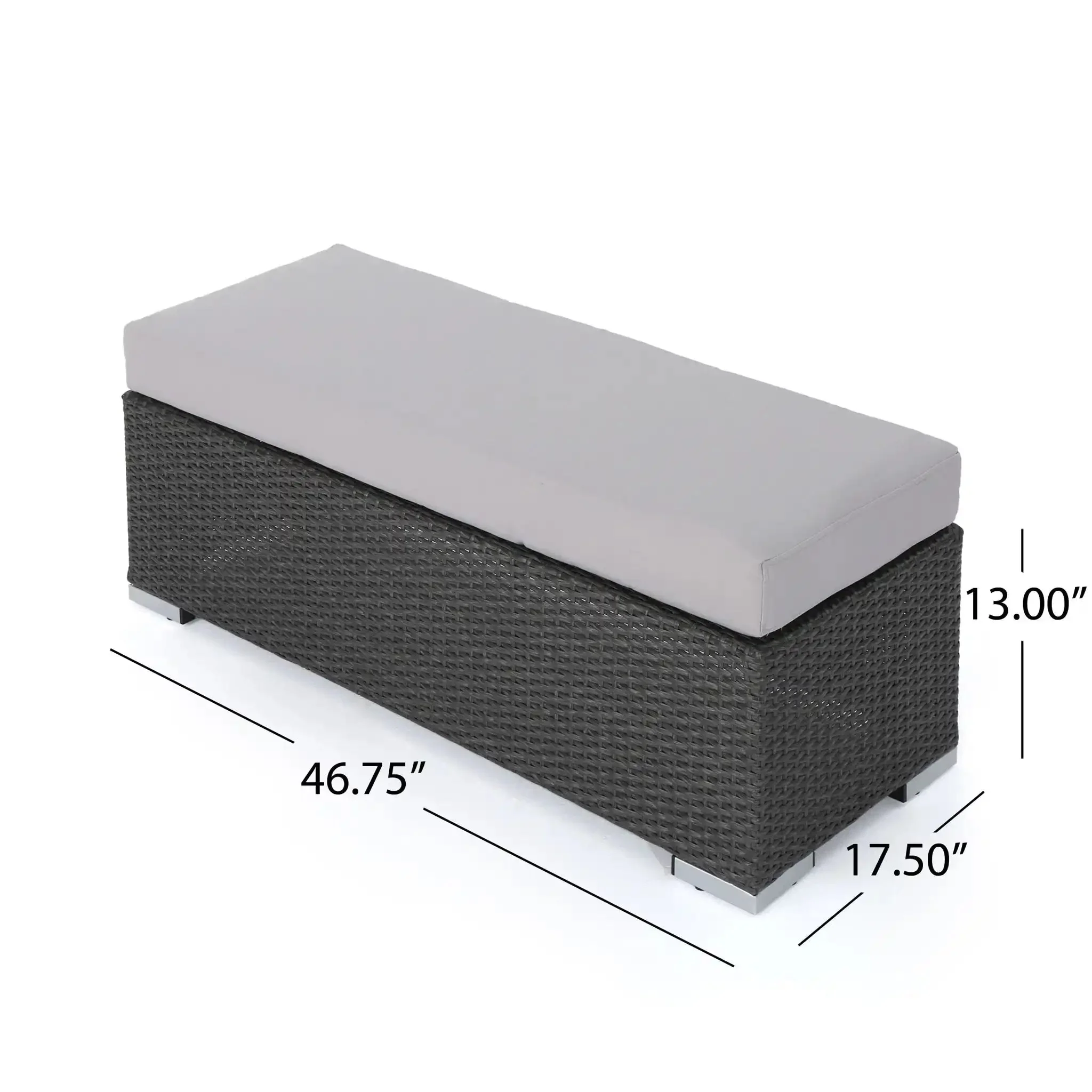 Enthrallia - Outdoor Wicker Bench With Foam Filled Cushion - Image 3