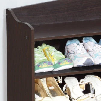 Entryway Shoe Bench Open Shelve Shoe Rack Fits 18 Pairs of Shoes Red Cocoa - Image 5