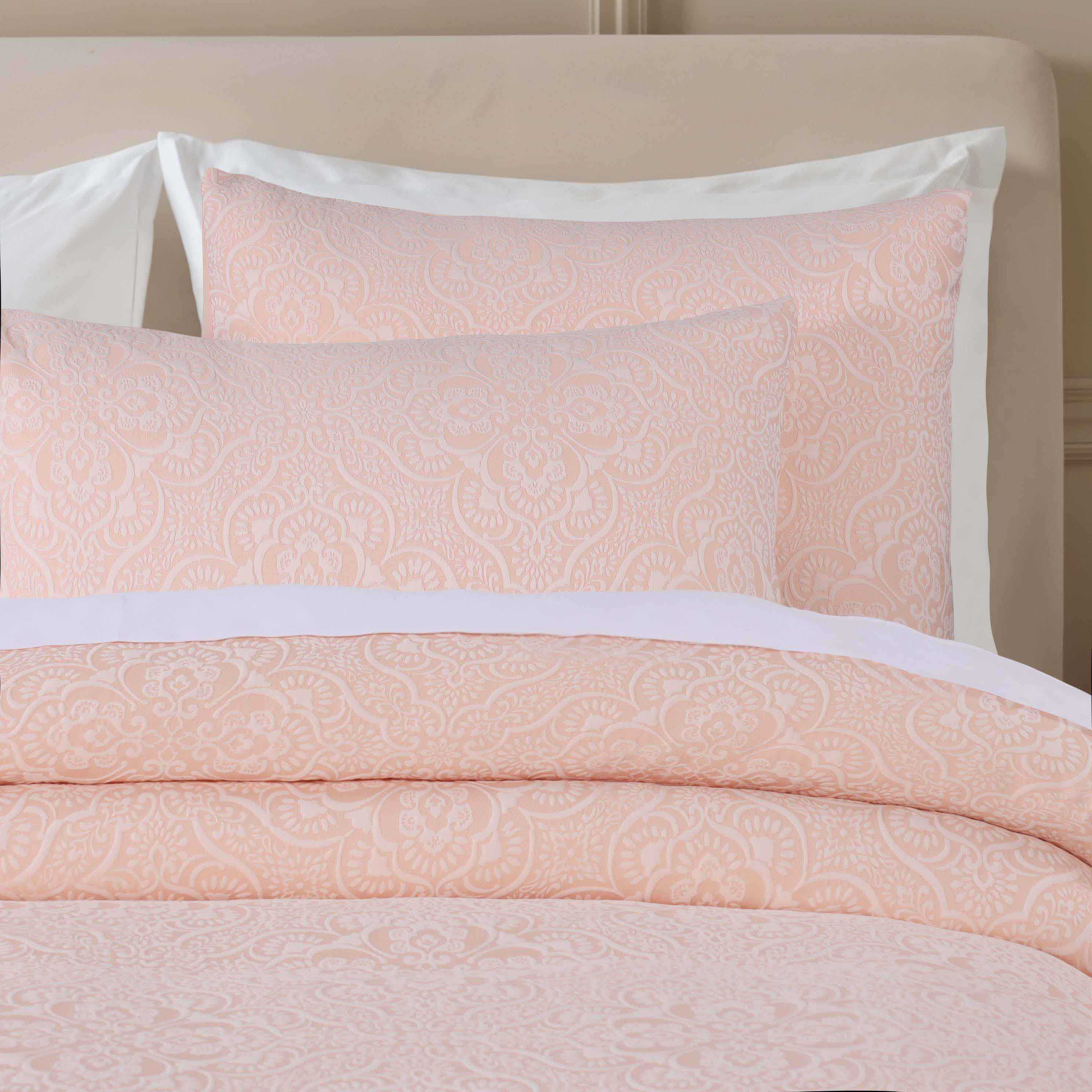 Enzy Medium Weight Floral Matelasse 3 Piece Bedspread Pillow Sham Set - Image 22
