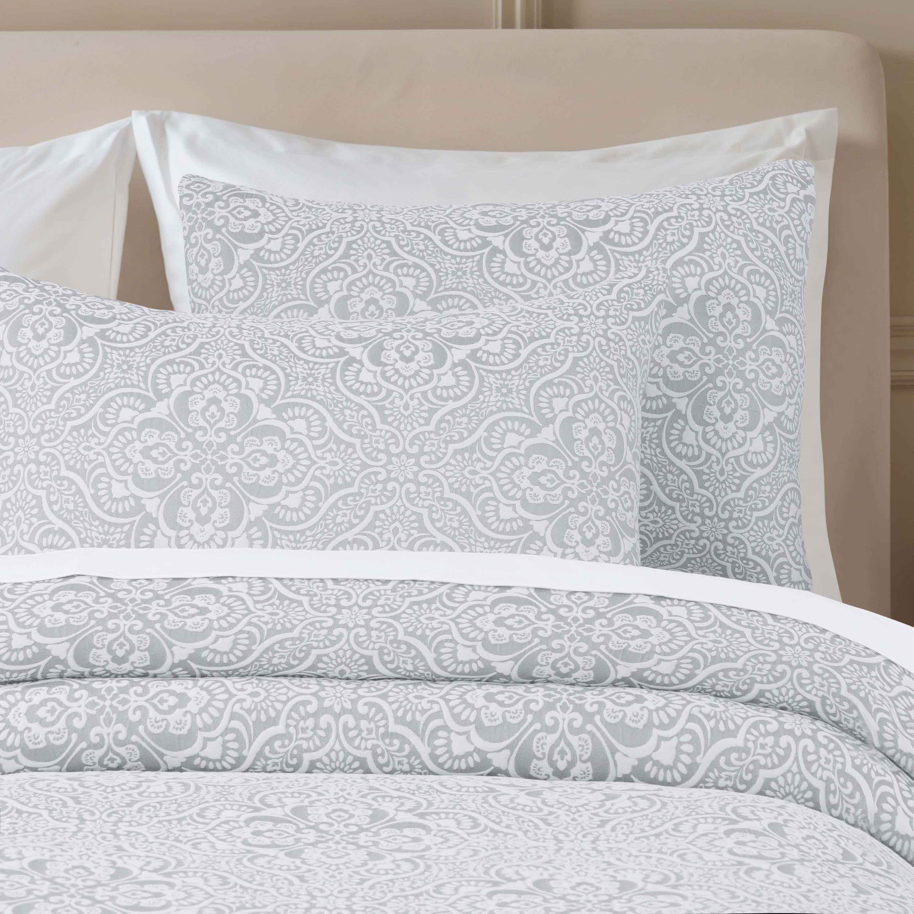 Enzy Medium Weight Floral Matelasse 3 Piece Bedspread Pillow Sham Set - Image 38