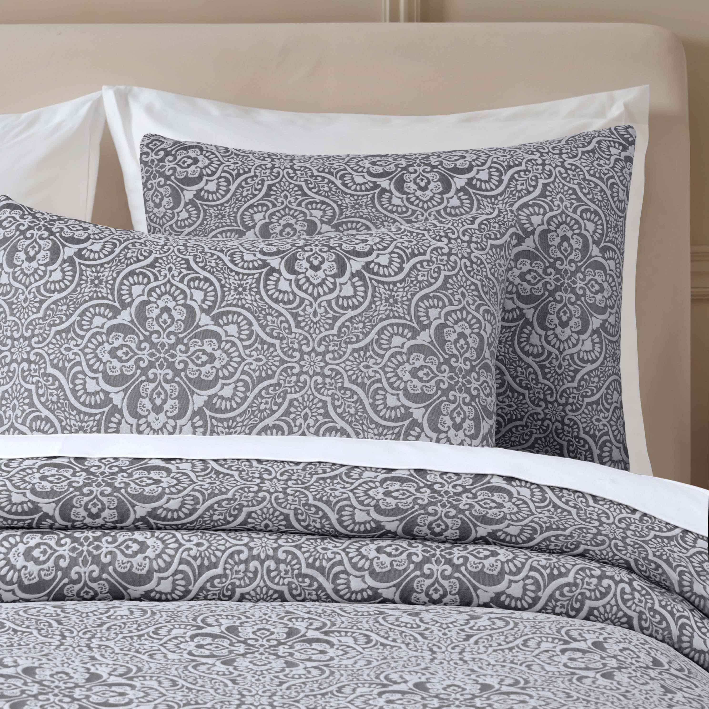 Enzy Medium Weight Floral Matelasse 3 Piece Bedspread Pillow Sham Set - Image 6