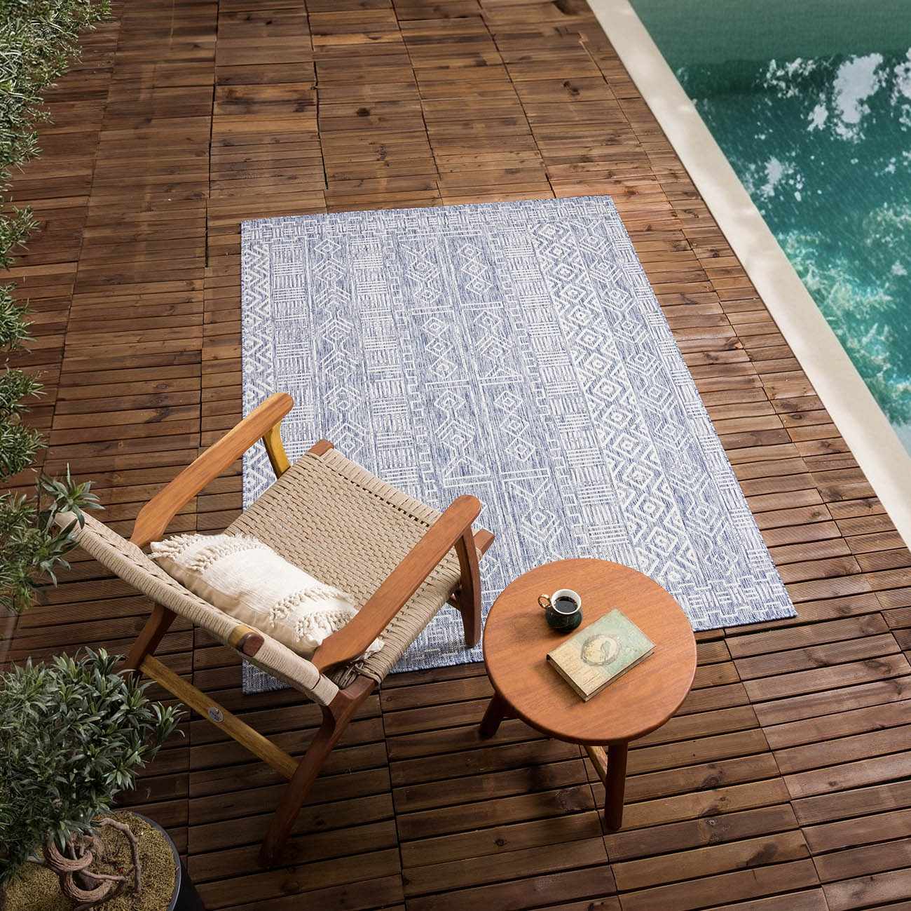 Epson Blue Indoor & Outdoor Rug - Clearance - Image 11