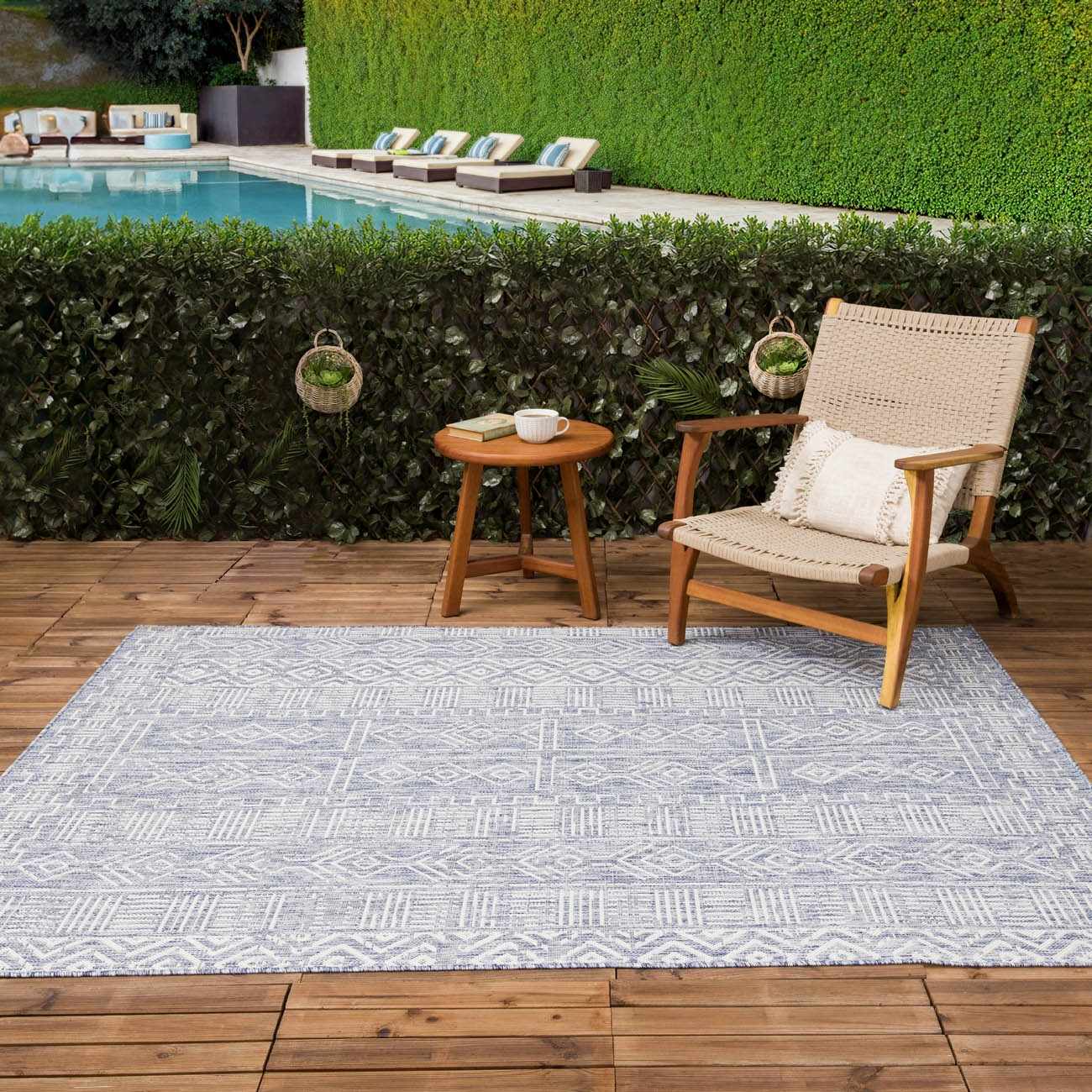Epson Blue Indoor & Outdoor Rug - Clearance - Image 3