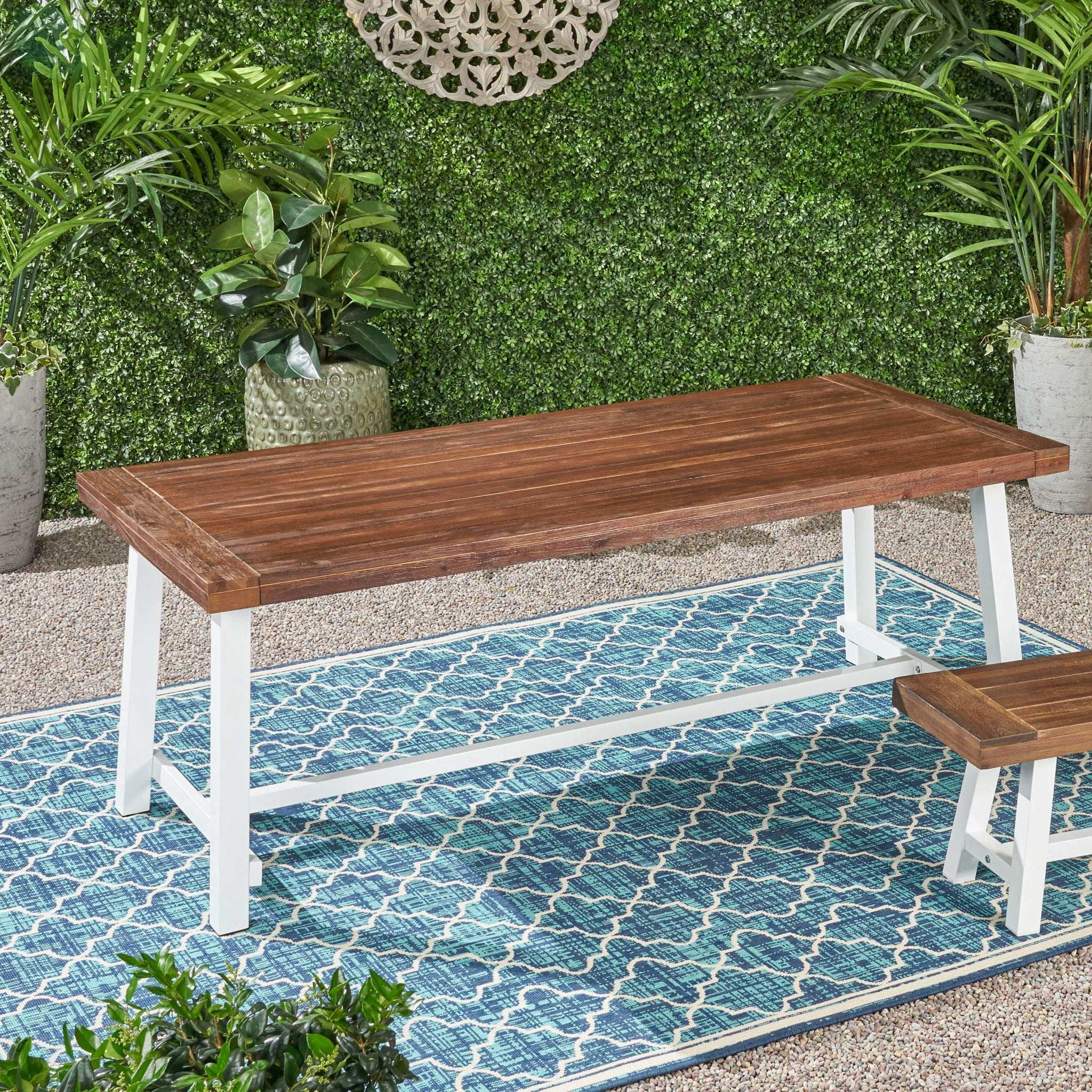Equilibrium - Outdoor Dining Table With Wooden Frame And Slat Top - Image 11