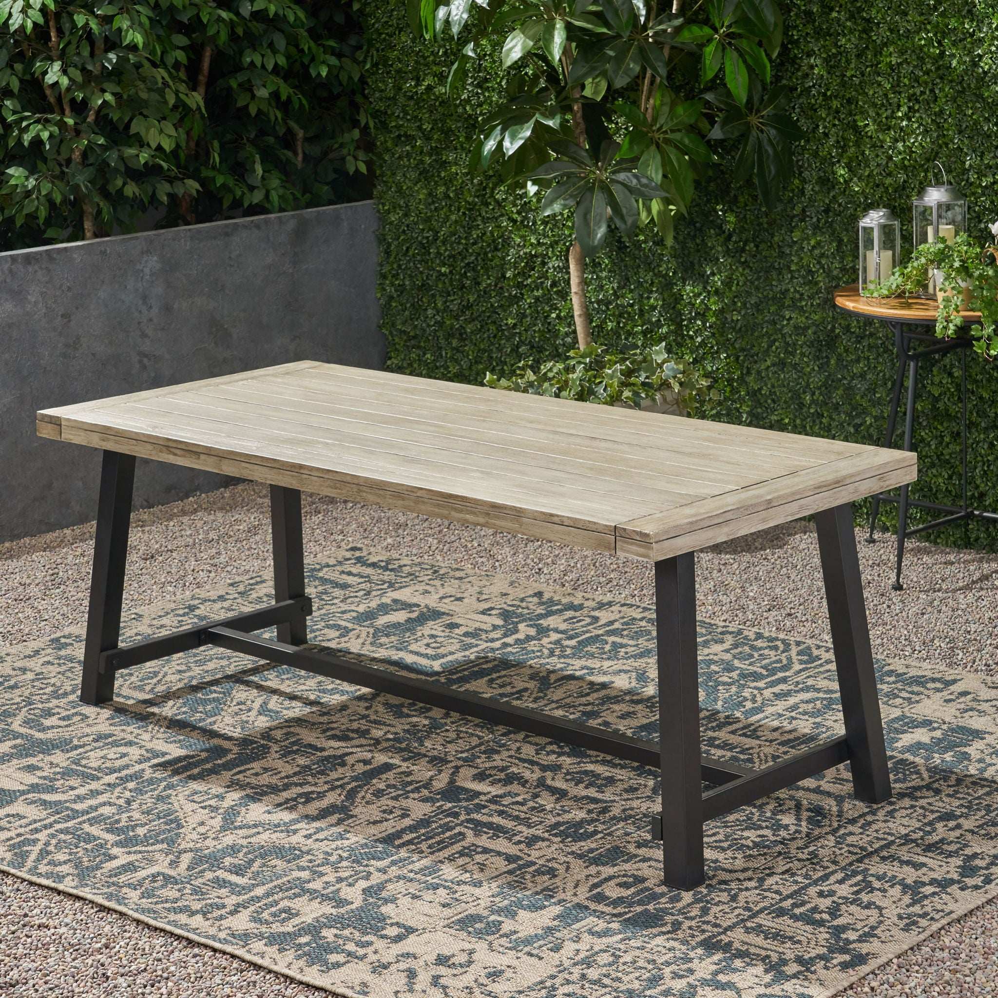 Equilibrium - Outdoor Dining Table With Wooden Frame And Slat Top - Image 7