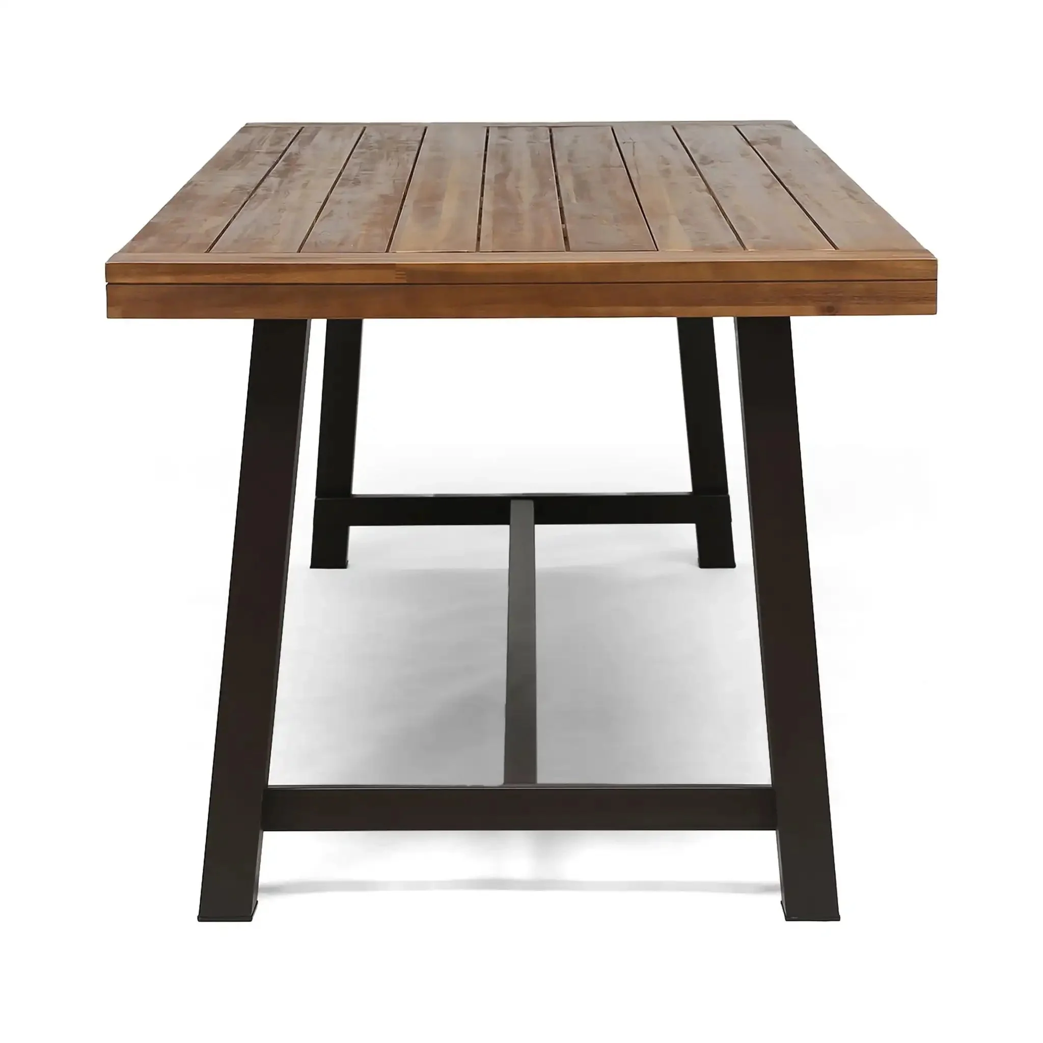 Equilibrium - Outdoor Dining Table With Wooden Frame And Slat Top - Image 9