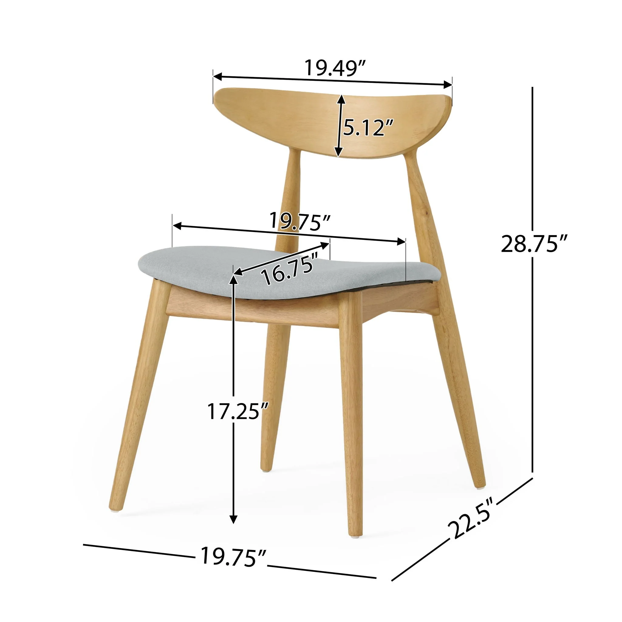 Ergonomic Back Dining Chairs (Set of 2) - Image 3