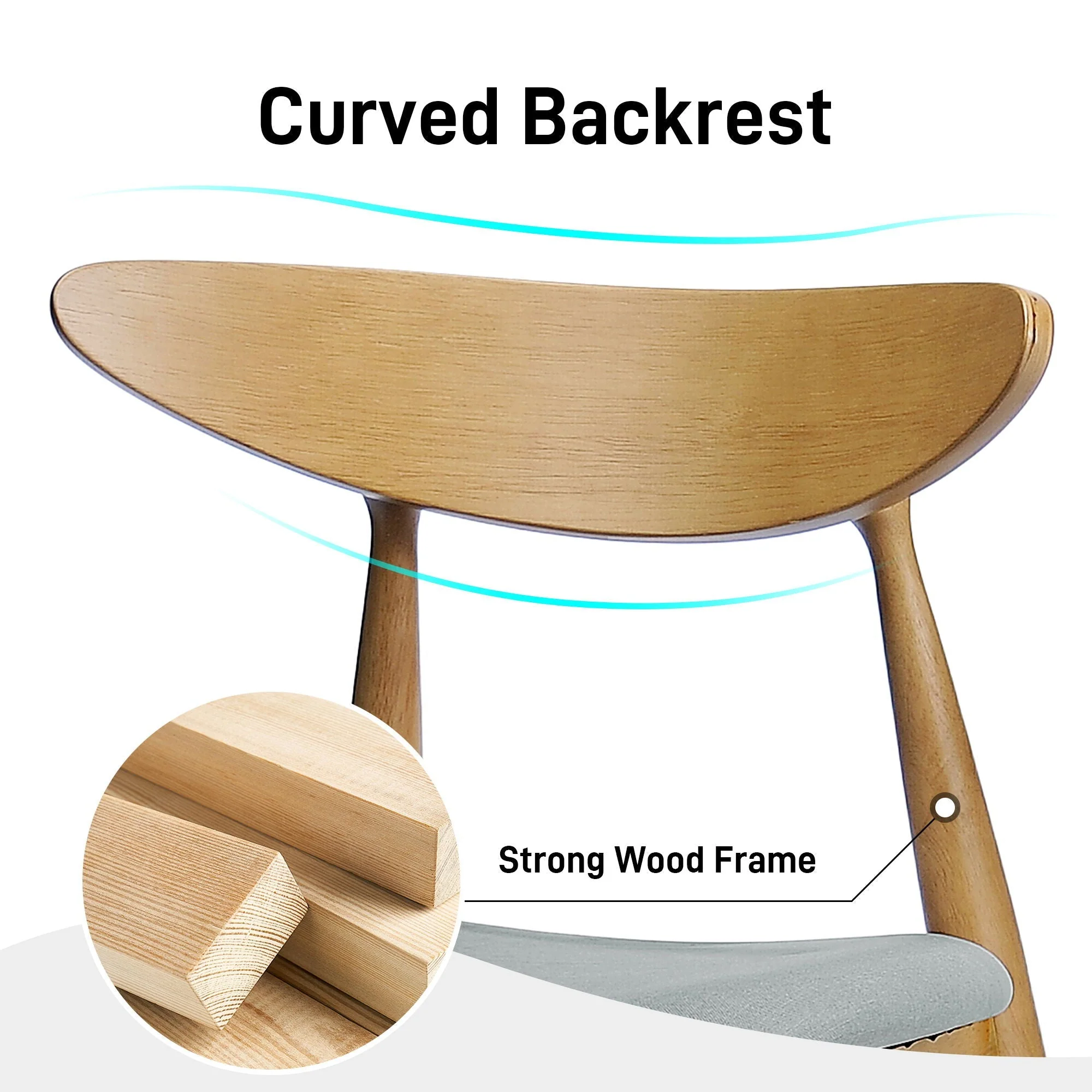 Ergonomic Back Dining Chairs (Set of 2) - Image 4