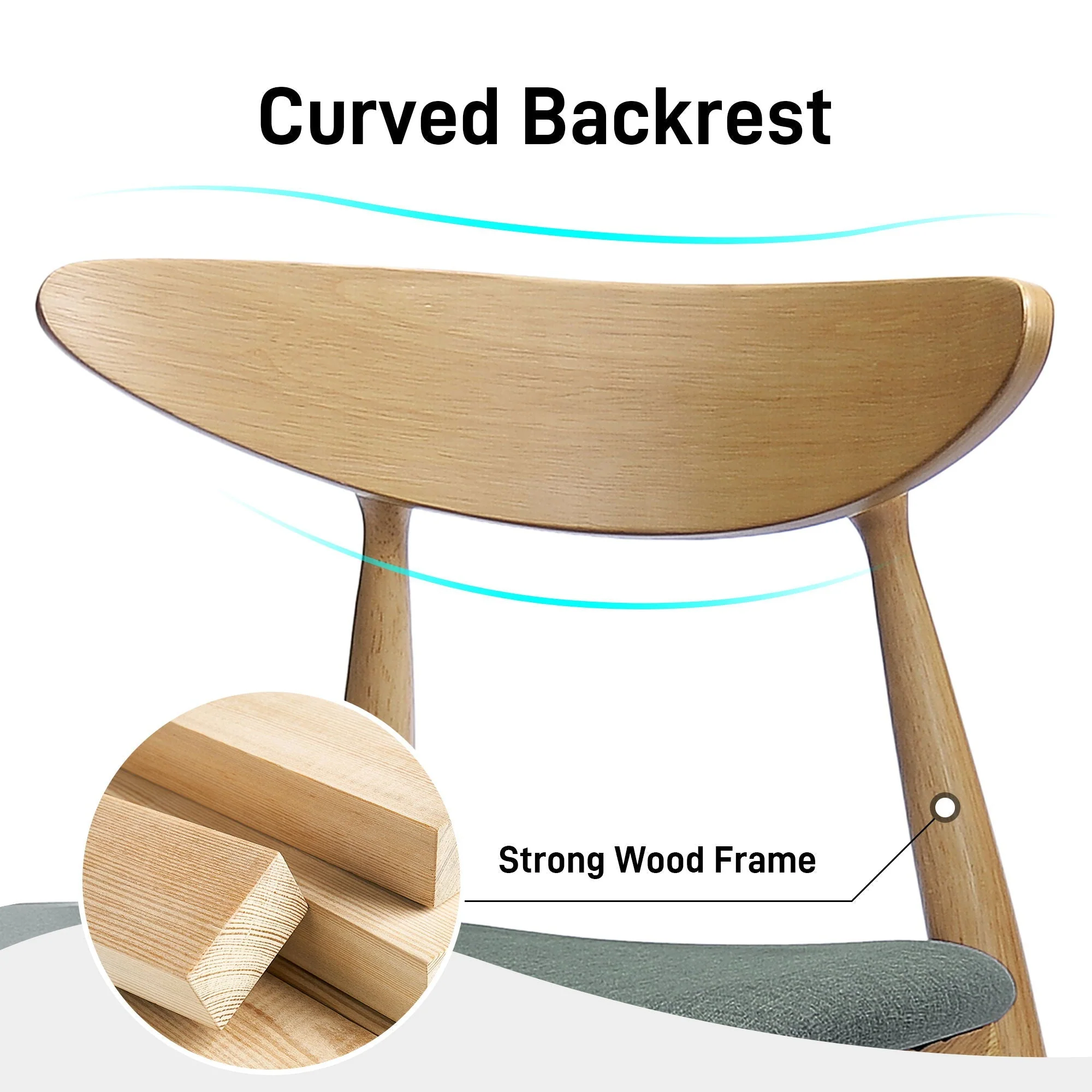 Ergonomic Back Dining Chairs (Set of 2) - Image 5