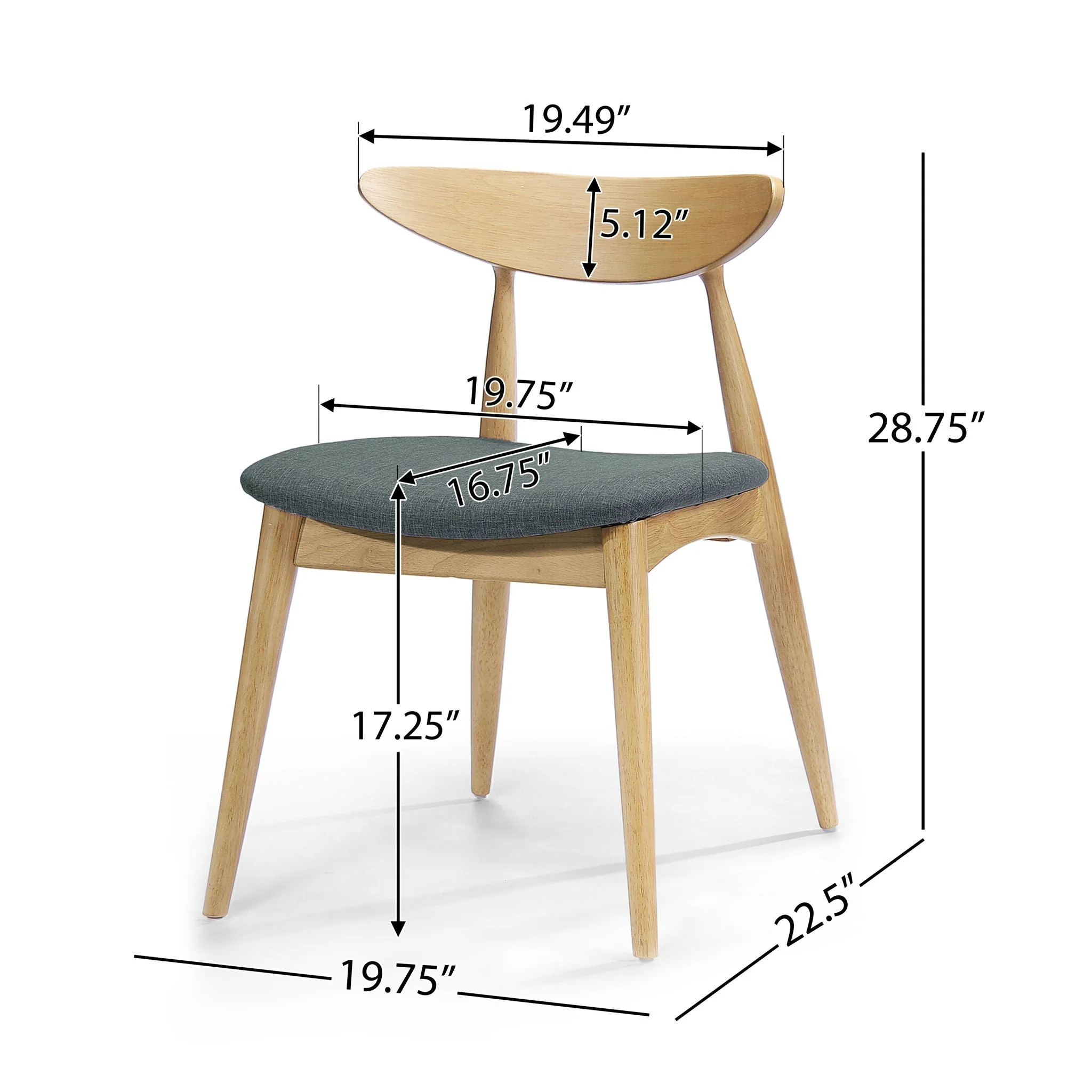 Ergonomic Back Dining Chairs (Set of 2) - Image 7