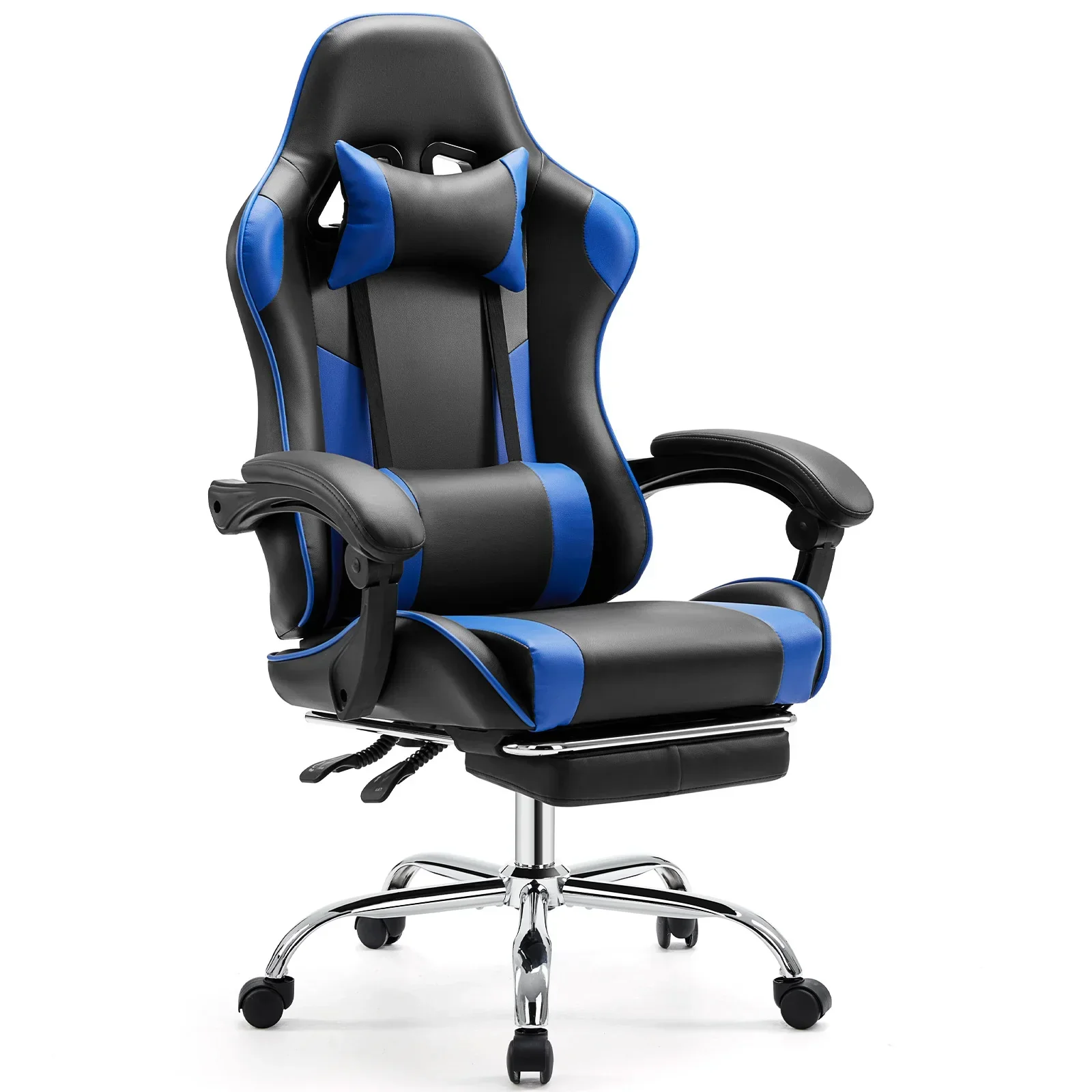 Ergonomic Gaming Chair Adjustable Swivel PU Leather Office Chair Lumbar Headrest - Image 10