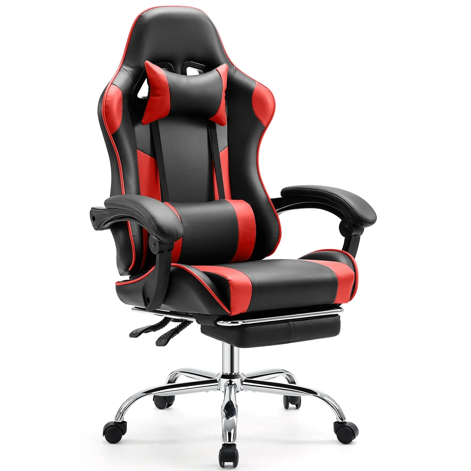 Ergonomic Gaming Chair Adjustable Swivel PU Leather Office Chair Lumbar Headrest - Image 7