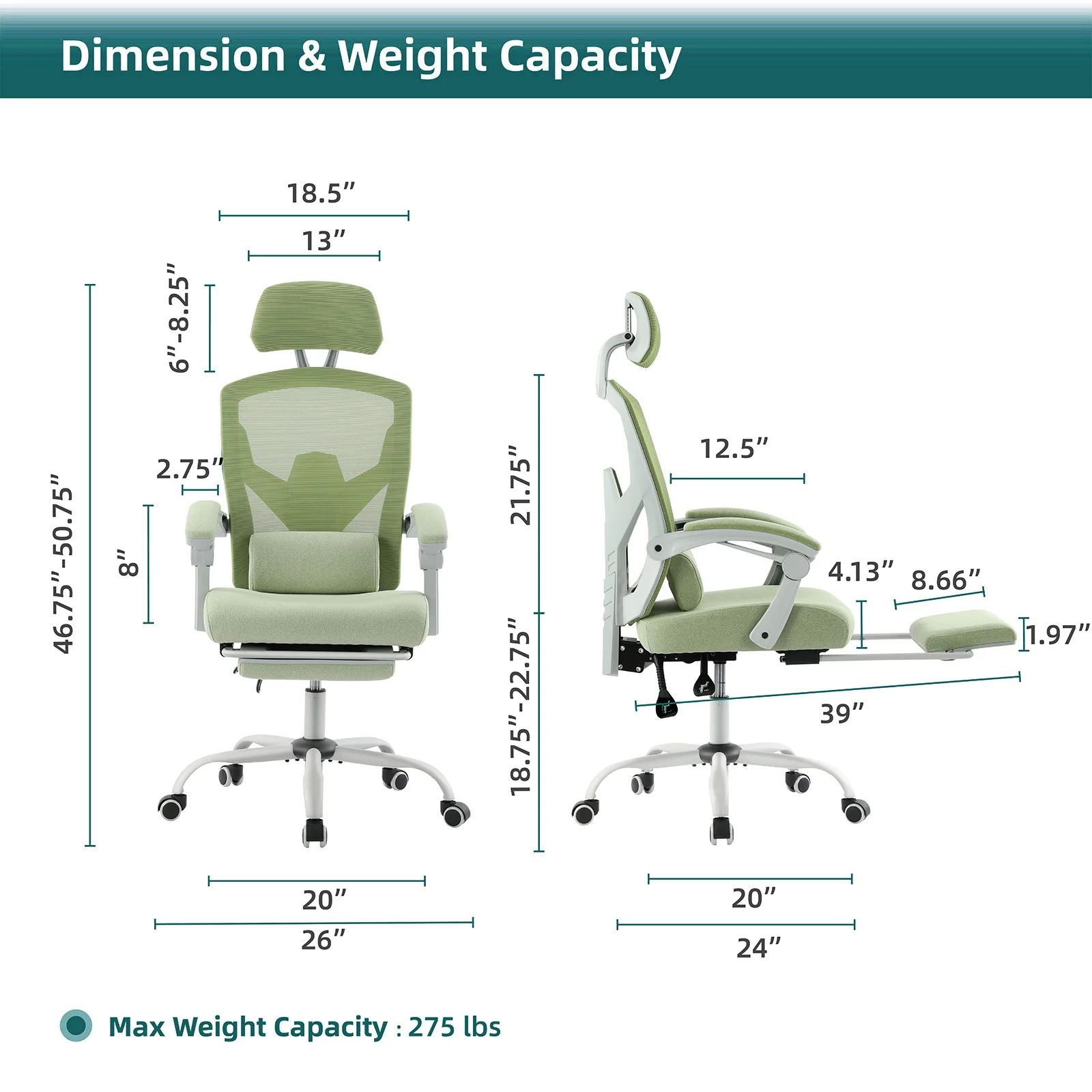 Ergonomic High Back Mesh Gaming Chair Reclining Swivel Office Chair Lumbar - Image 2