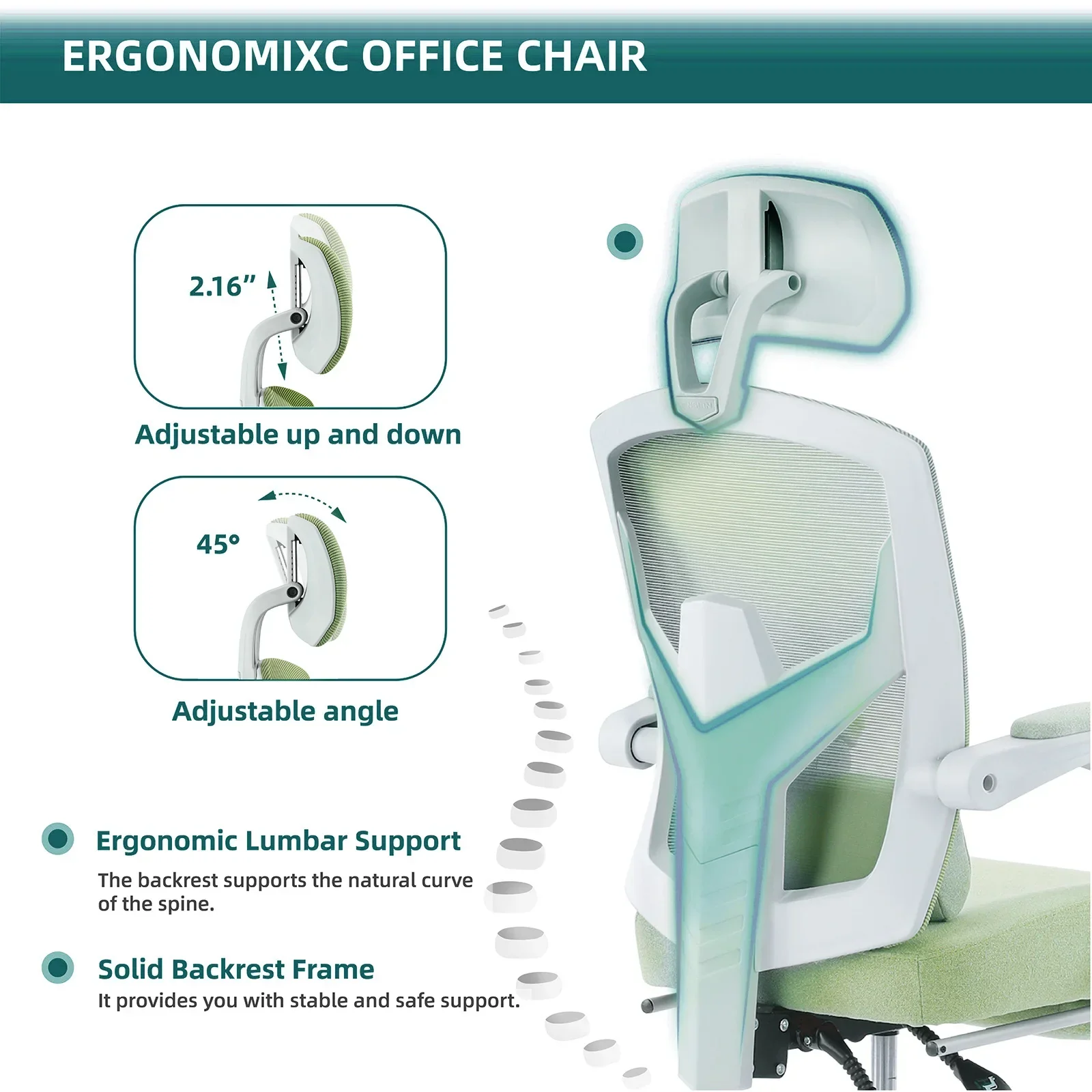 Ergonomic High Back Mesh Gaming Chair Reclining Swivel Office Chair Lumbar - Image 3