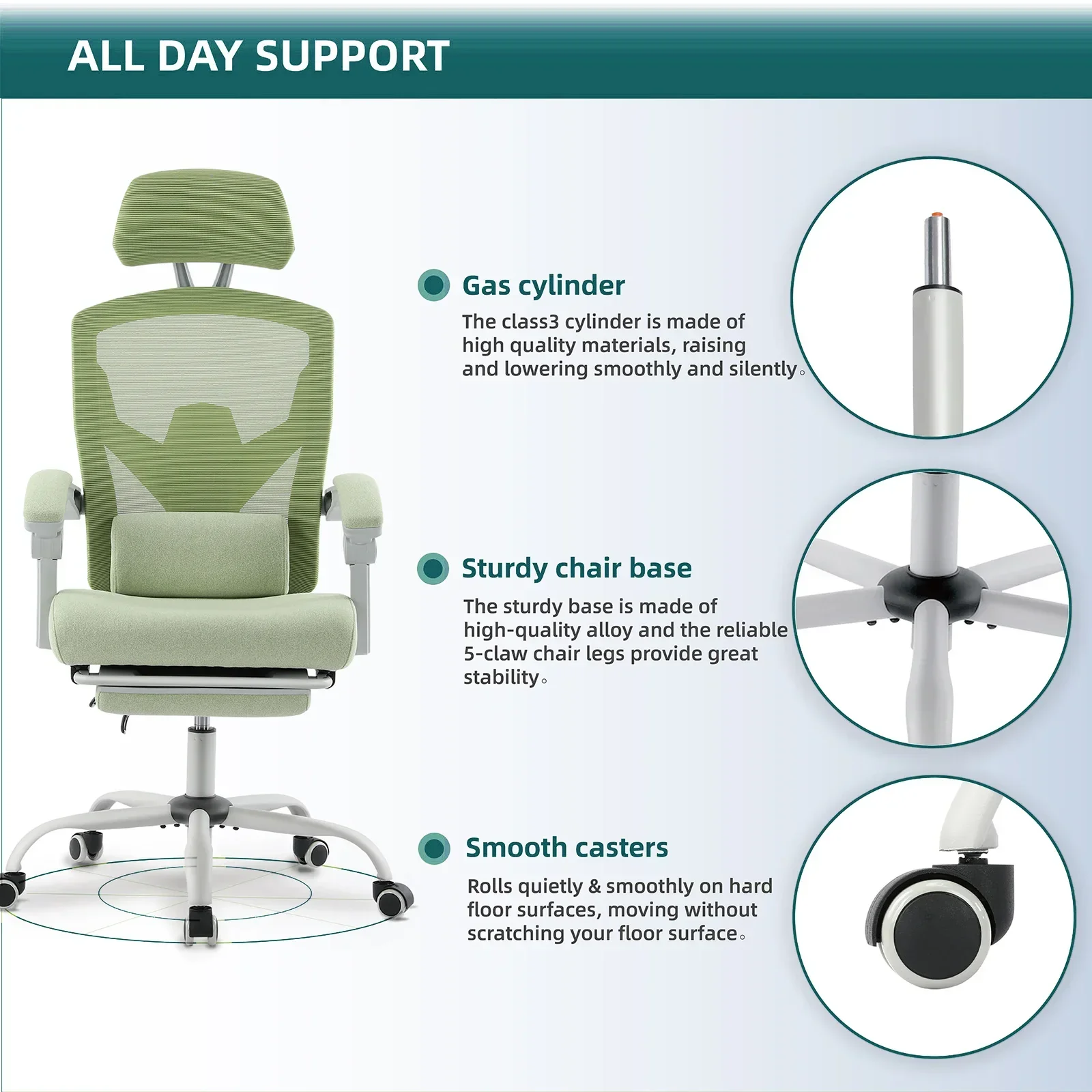 Ergonomic High Back Mesh Gaming Chair Reclining Swivel Office Chair Lumbar - Image 5